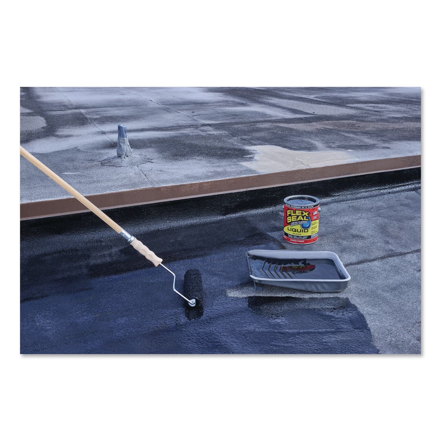 Flex Seal Liquid Rubber Sealant Coating Liquid, 1 Gal Can, Dries Black, 2/Carton