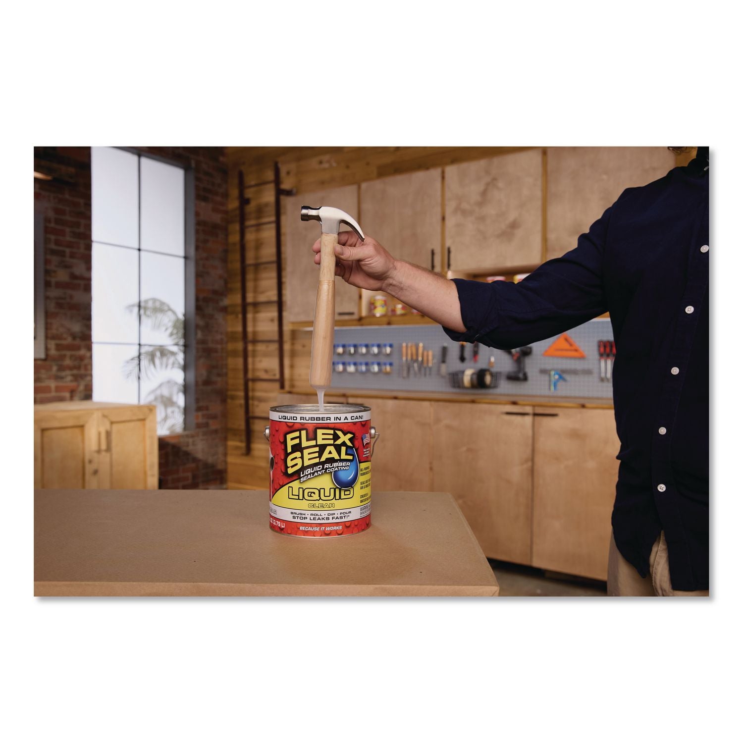 Flex Seal Liquid Rubber Sealant Coating Liquid, 1 Gal Can, Dries Clear, 2/Carton