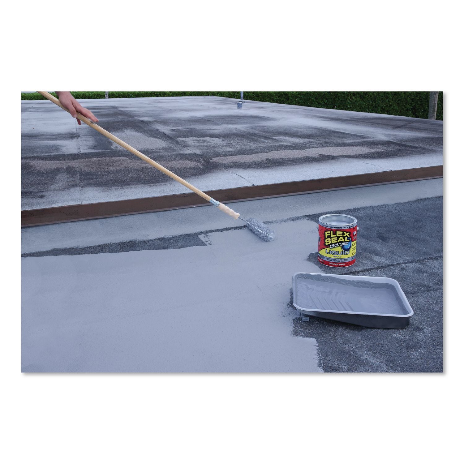 Flex Seal Liquid Rubber Sealant Coating Liquid, 1 Gal Can, Dries Gray, 2/Carton