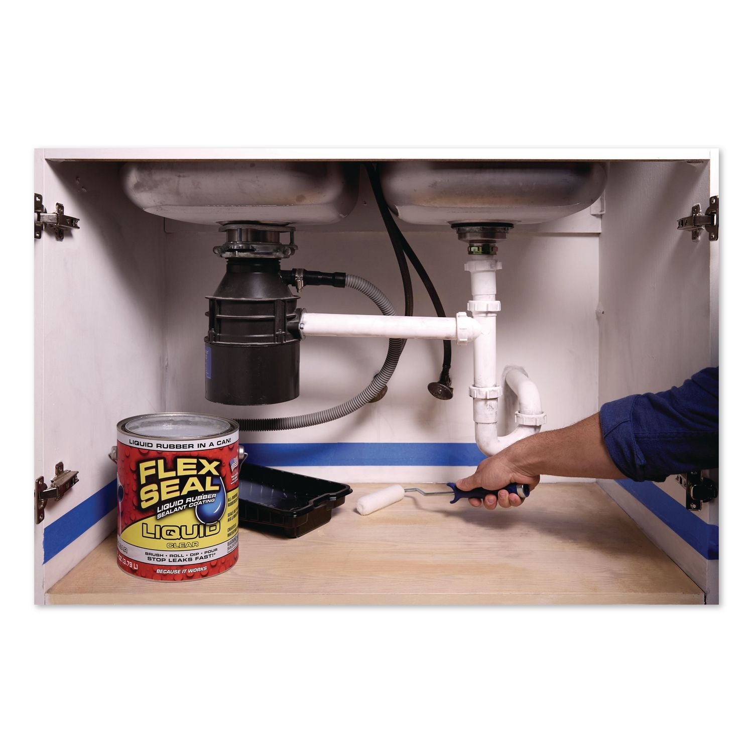 Flex Seal Liquid Rubber Sealant Coating Liquid, 1 Gal Can, Dries Clear, 2/Carton