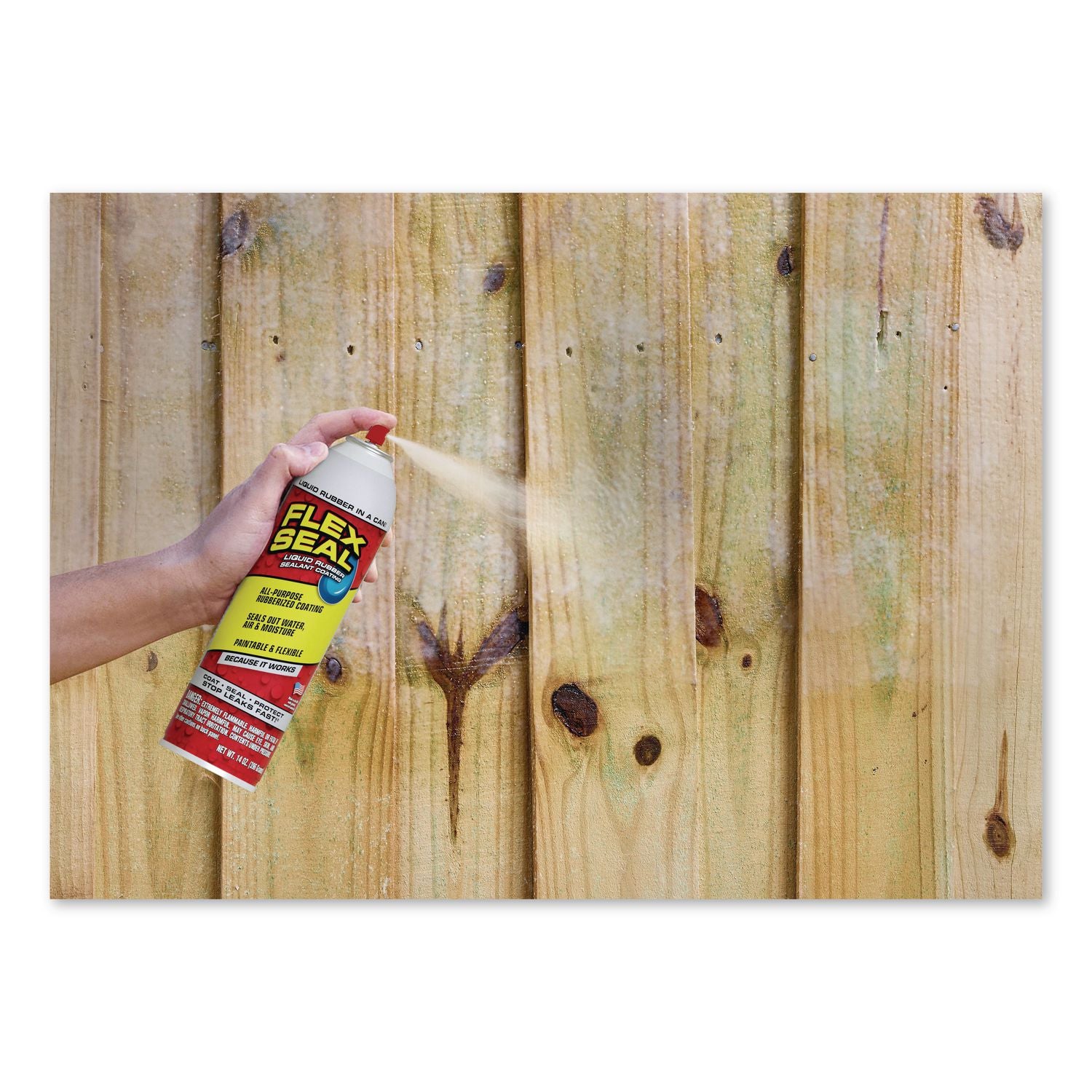 Flex Seal Liquid Rubber Sealant Coating Aerosol, 5 Oz Aerosol Can, Dries Clear, 6/Carton