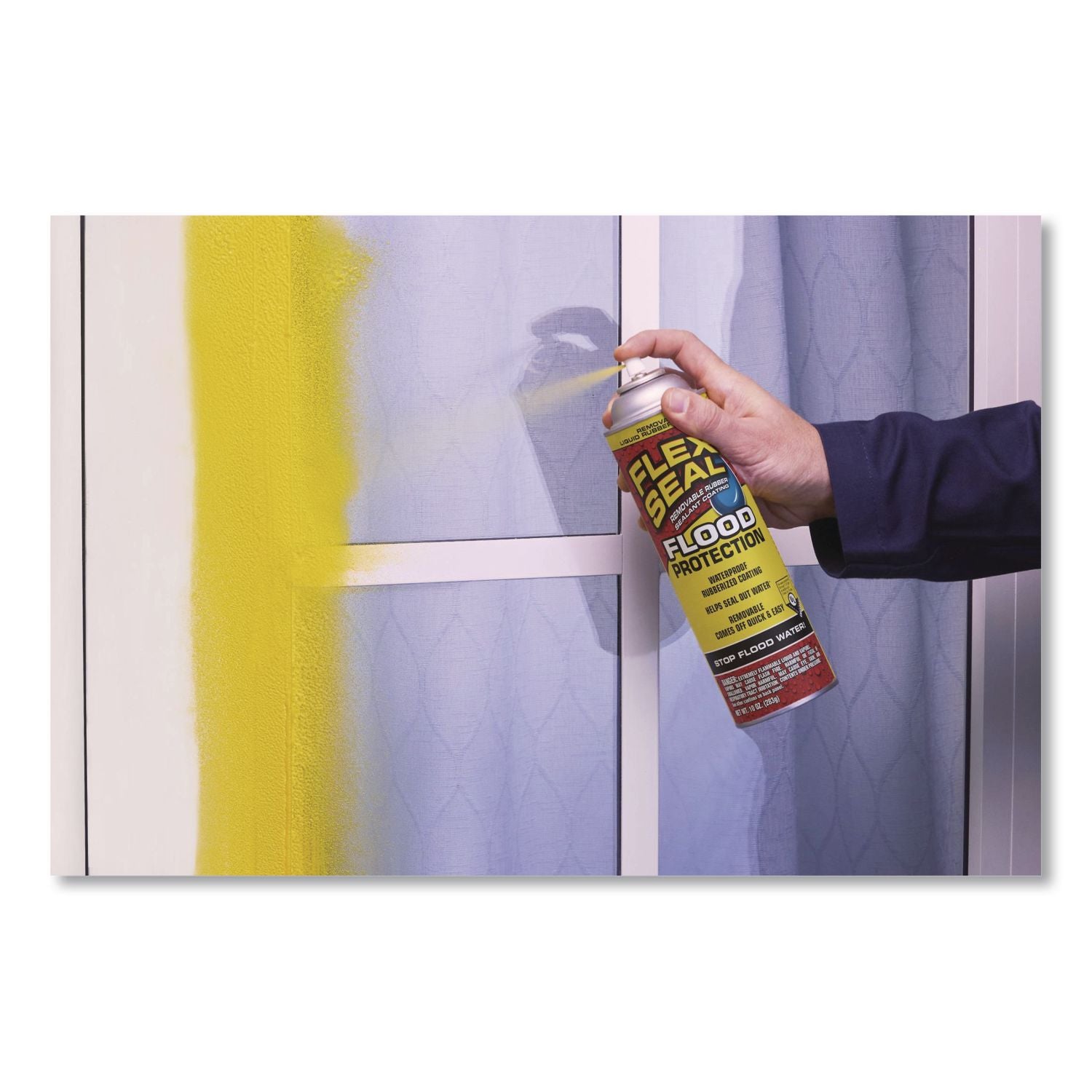 Removable Rubber Sealant Coating Flood Protection Spray, 17 Oz Aerosol Can, Dries Yellow, 4/Carton