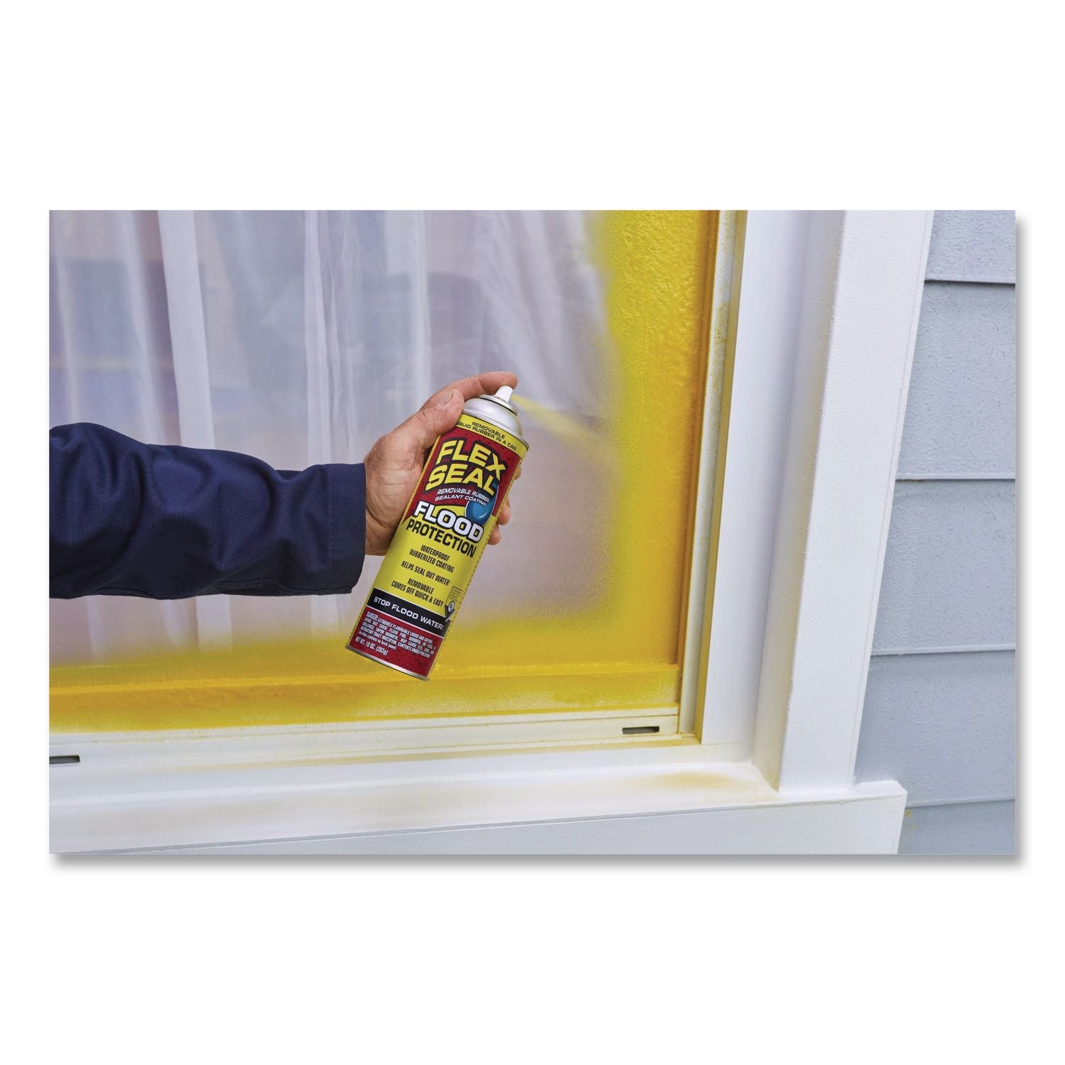 Removable Rubber Sealant Coating Flood Protection Spray, 17 Oz Aerosol Can, Dries Yellow, 4/Carton