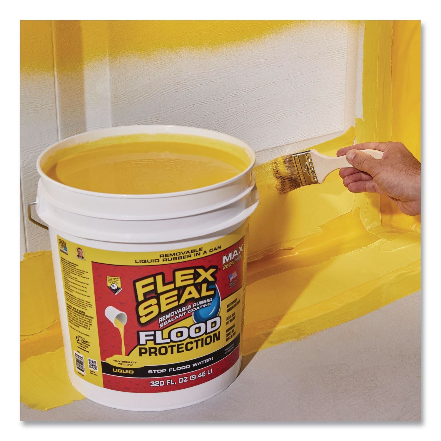 Flex Seal Liquid Flood Protection, 2.5 Gal Can, Dries Yellow