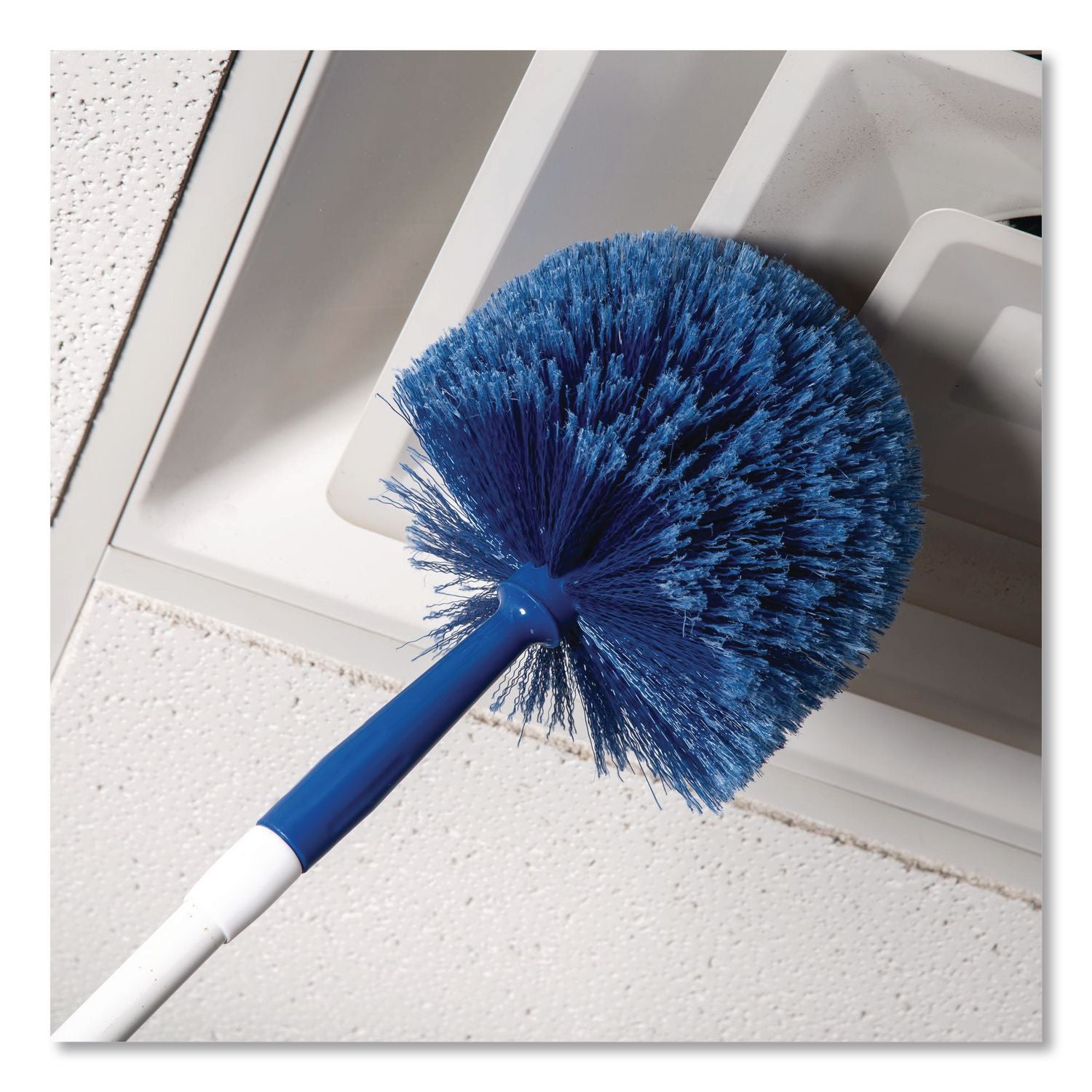 Flo-Pac Round Duster With Soft Flagged PVC Bristles, 7", Blue, Dozen