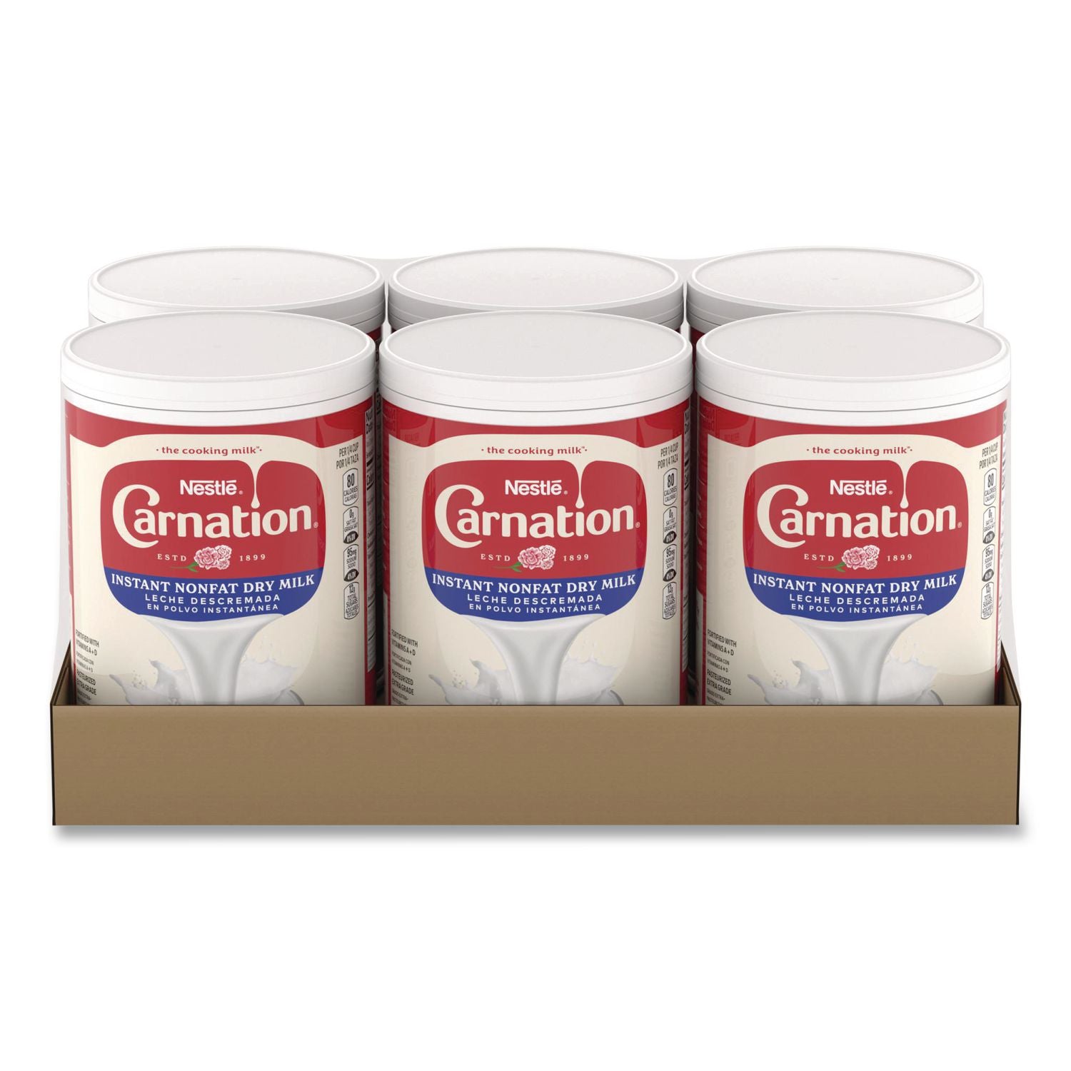 Instant Nonfat Dry Milk, Unsweetened, 8.5 Lb Canister, 6/Carton