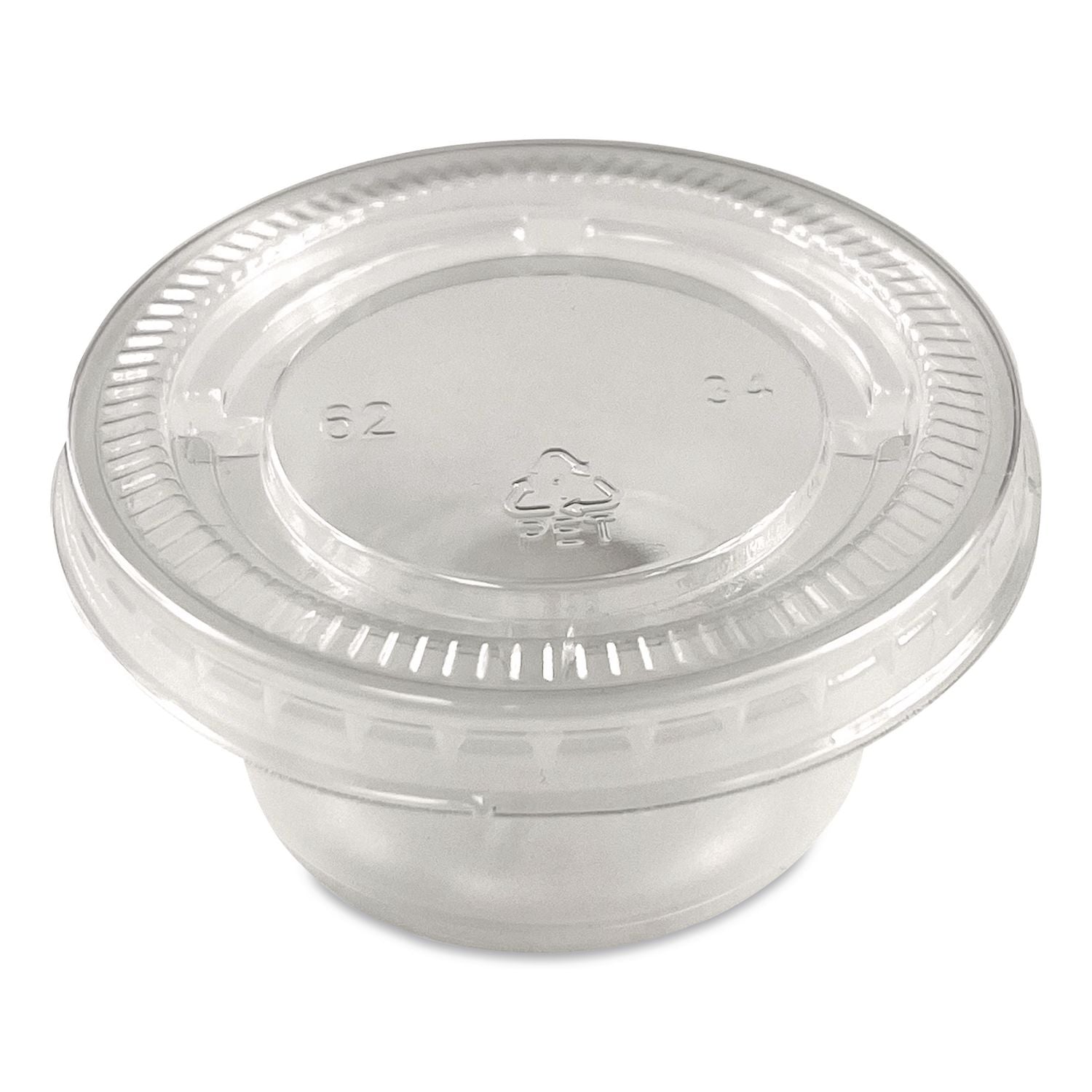 Portion Cup Lids, Fits 1.5 Oz To 2 Oz Portion Cups, Clear, 100/Pack, 25 Packs/Carton