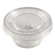Portion Cup Lids, Fits 1.5 Oz To 2 Oz Portion Cups, Clear, 100/Pack, 25 Packs/Carton