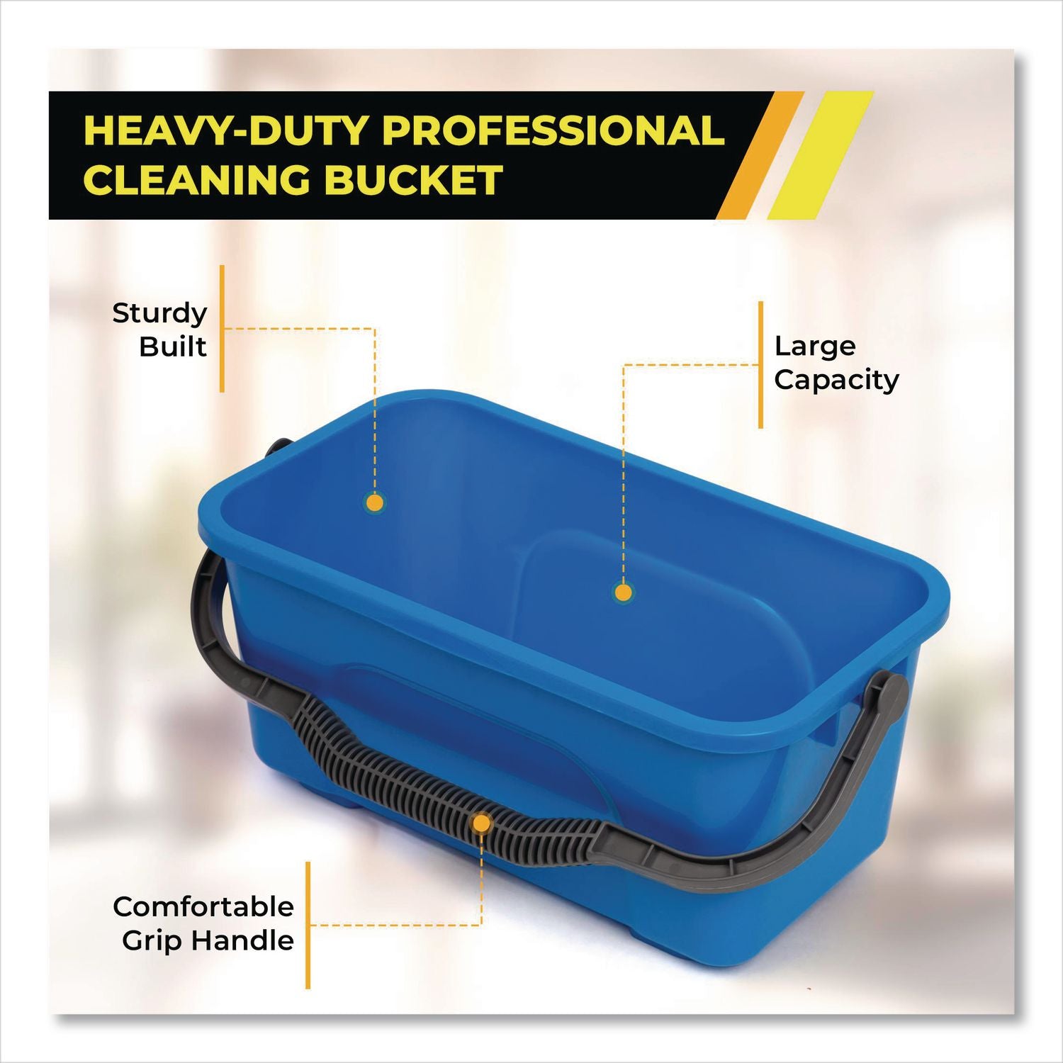Window And General Cleaning Bucket, 3 Gal, Blue, 2/Carton