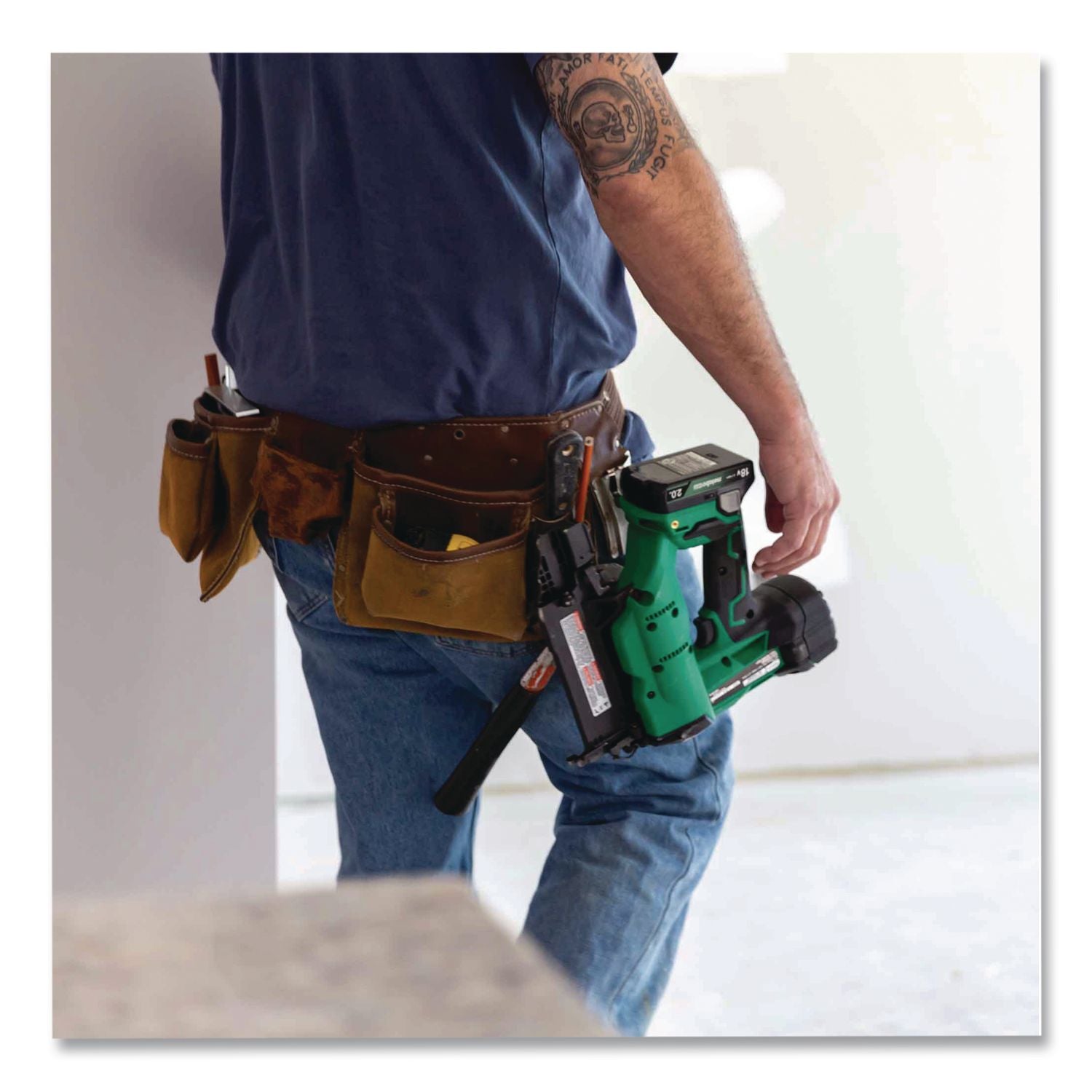 18V Brushless Lithium-Ion Compact 18 Ga Cordless Brad Nailer Kit (2 Ah), 5/8" To 2" Nails, Green/Black