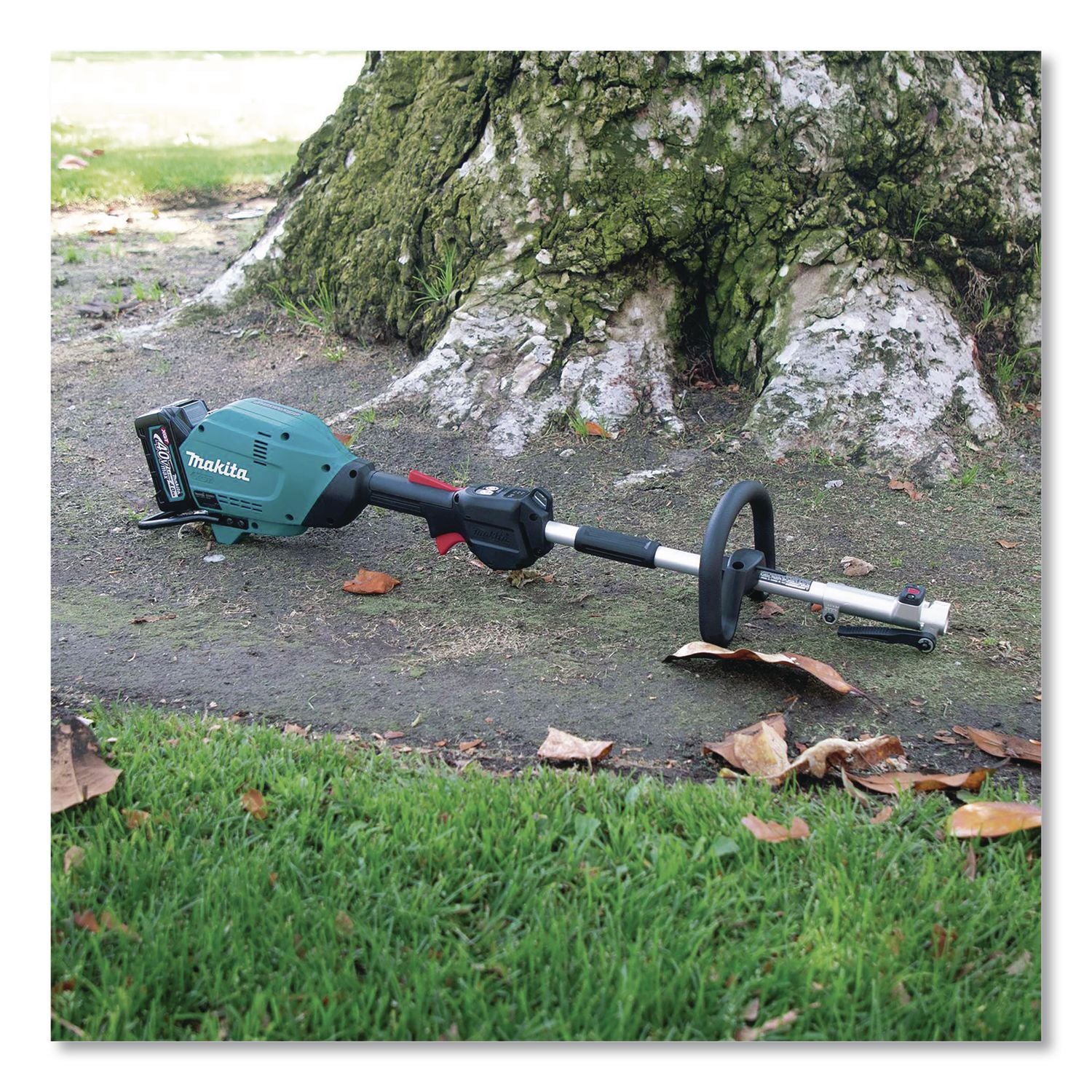 XGT Brushless Lithium-Ion Cordless Couple Shaft Power Head With String Trimmer Attachment Kit, 71.75" Long, Teal/Black/Silver