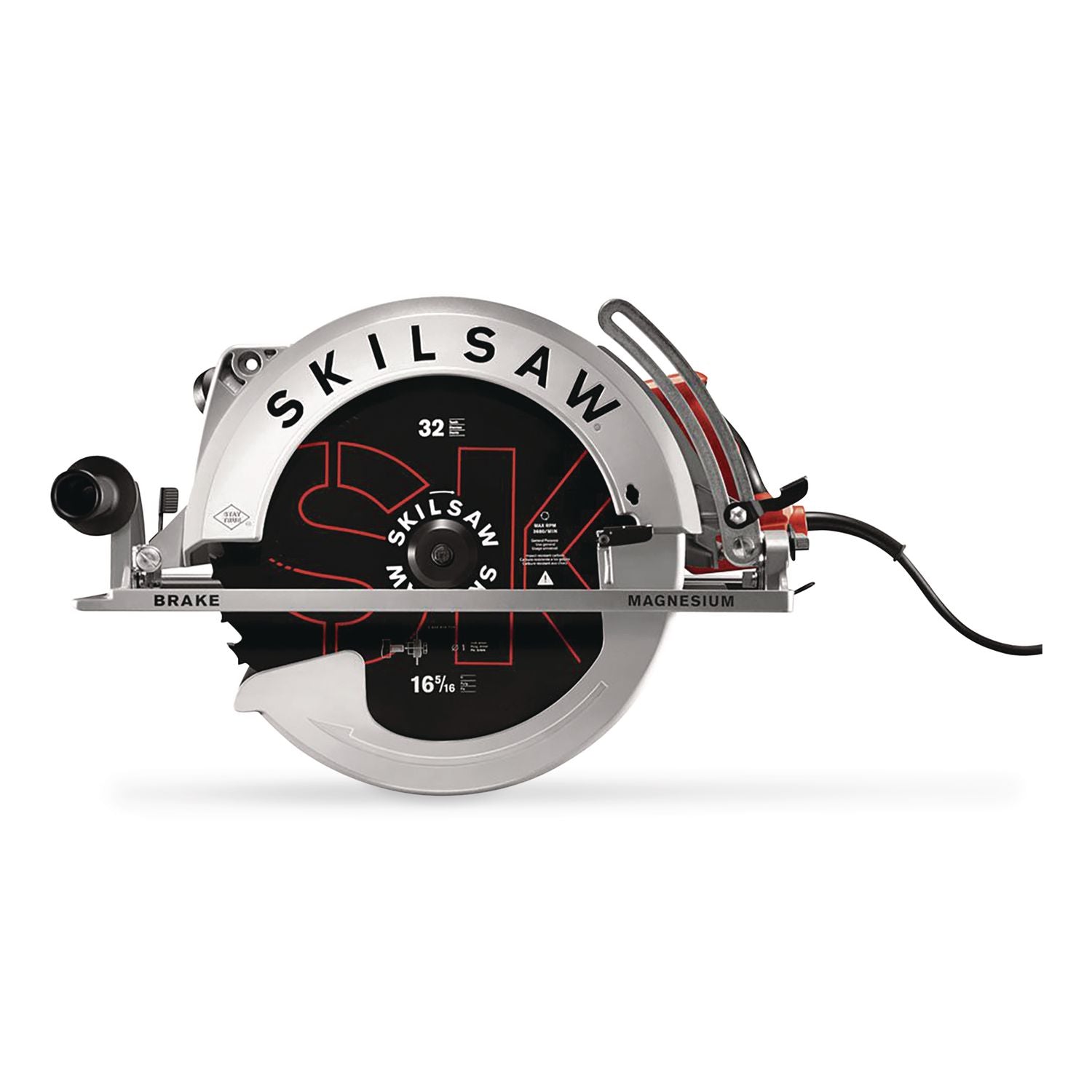 16 5/16" Magnesium SUPER SAWSQUATCH Worm Drive Saw, 2, 500 RPM, 0 To +45 Degree Bevel Range