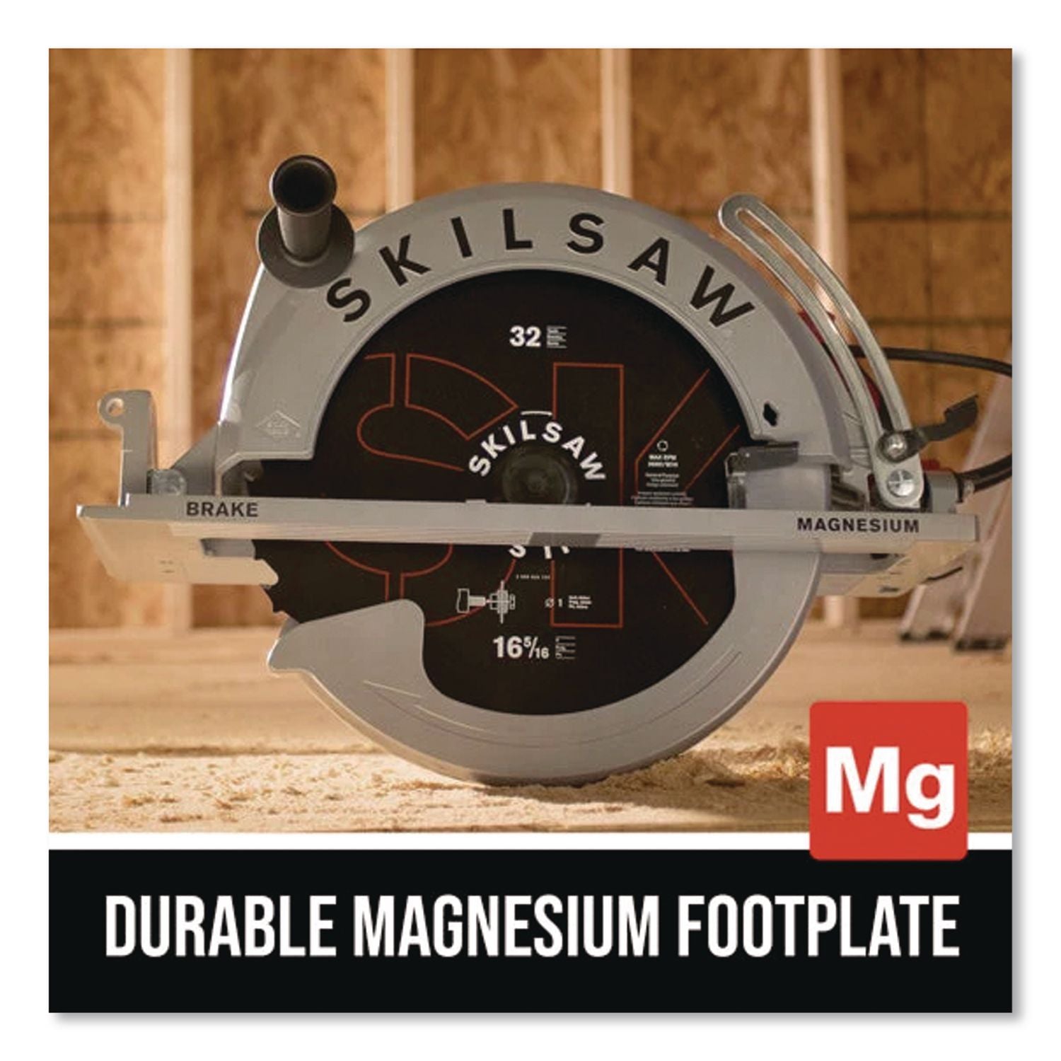 16 5/16" Magnesium SUPER SAWSQUATCH Worm Drive Saw, 2, 500 RPM, 0 To +45 Degree Bevel Range