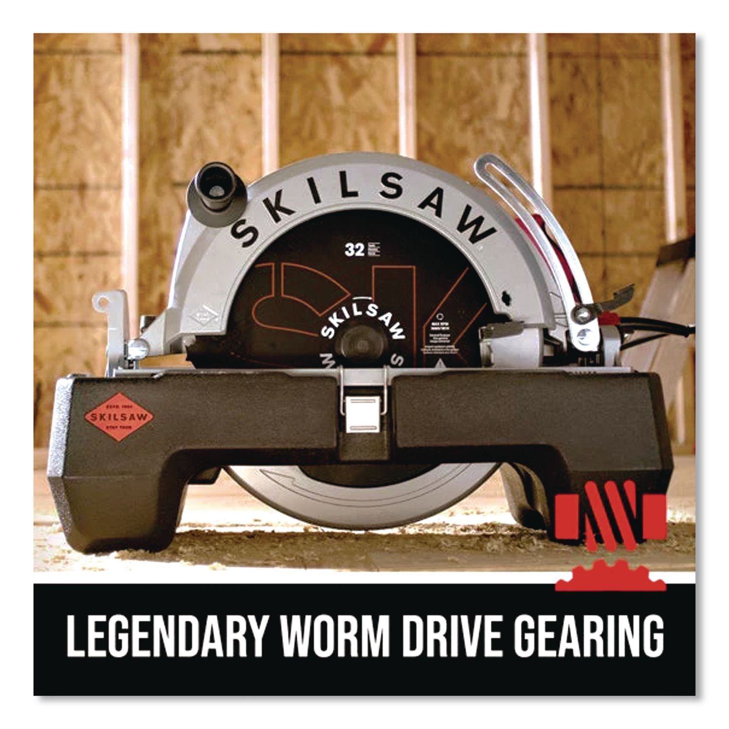 16 5/16" Magnesium SUPER SAWSQUATCH Worm Drive Saw, 2, 500 RPM, 0 To +45 Degree Bevel Range