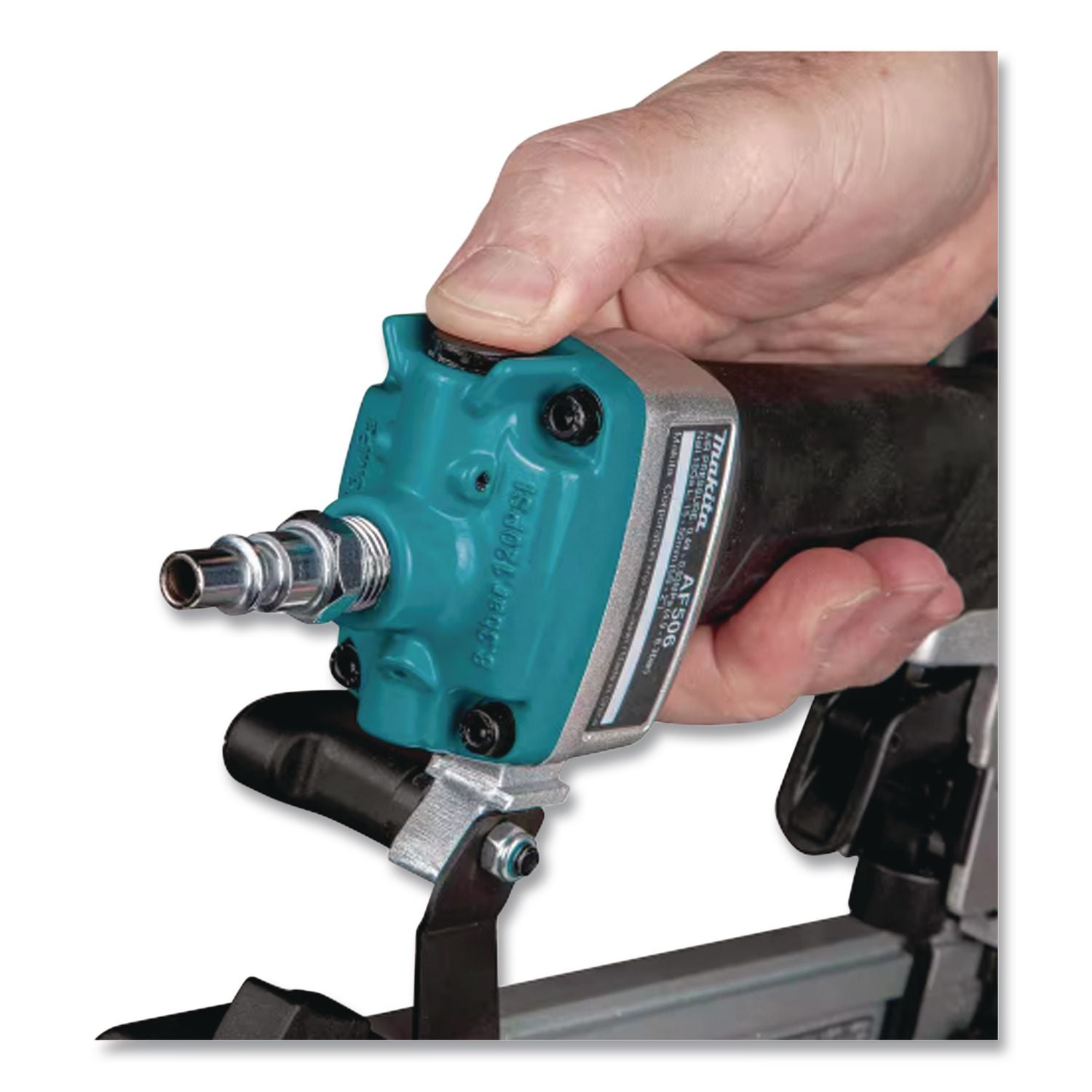 18 Gauge 2 In Pneumatic Brad Nailer (Reconditioned), 5/8" To 2", Silver/Black/Blue