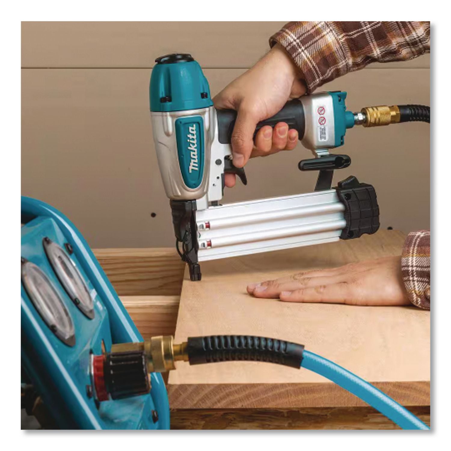 18 Gauge 2 In Pneumatic Brad Nailer (Reconditioned), 5/8" To 2", Silver/Black/Blue
