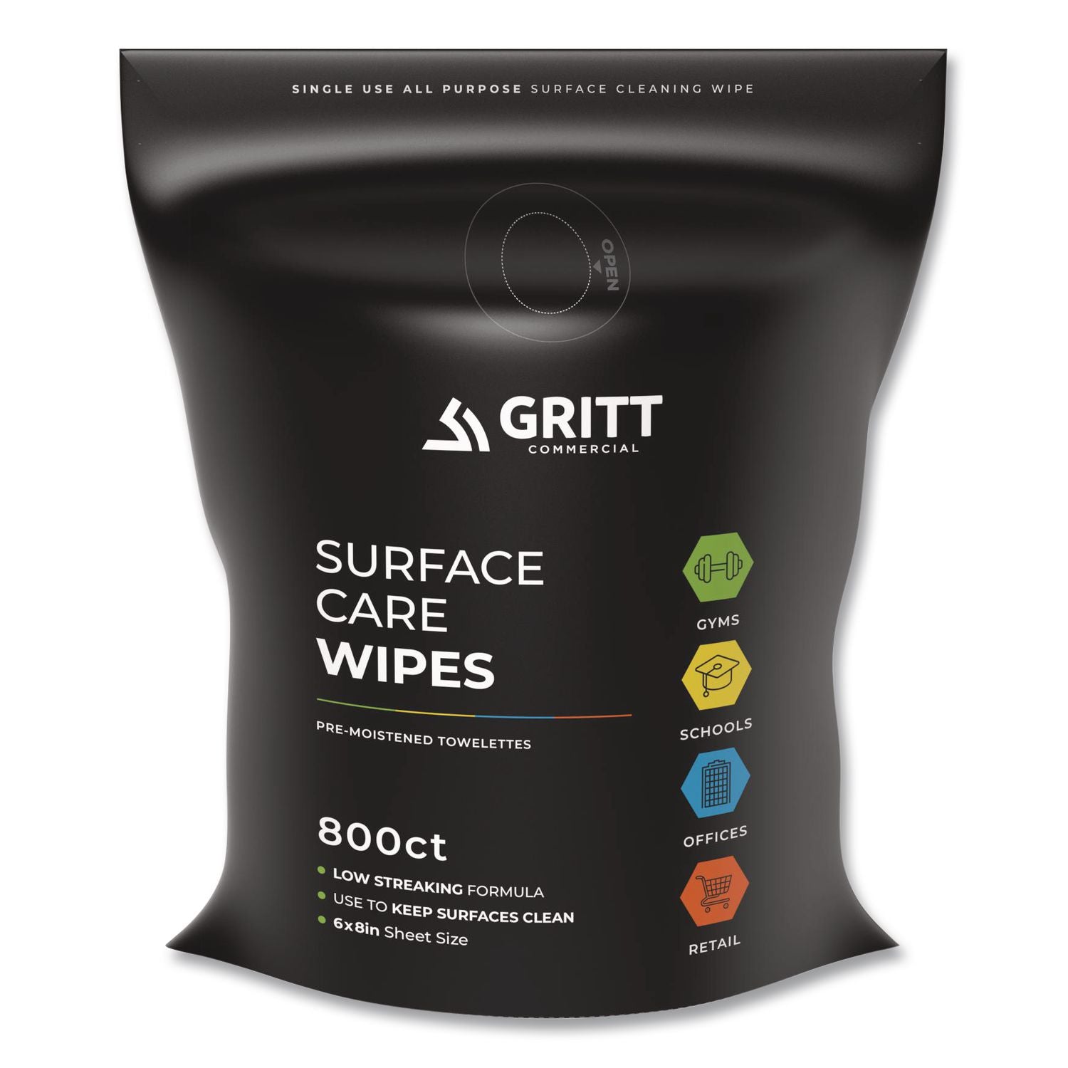 Surface Care Wipes, 1-Ply, 6 X 8, Fresh Scent, White, 800 Wipes