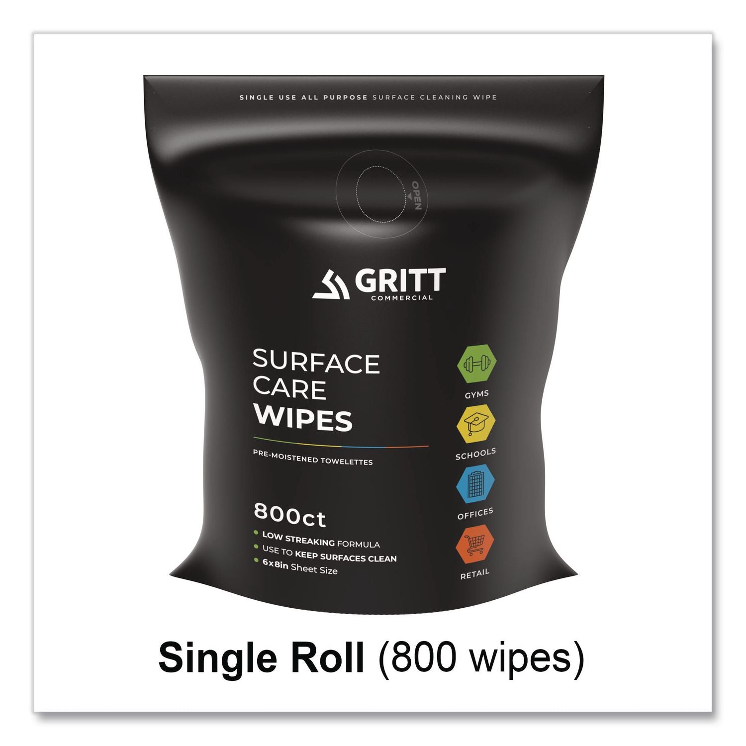 Dispenser And Wipes Starter Kit, 13.1 X 13.1 X 36, Black