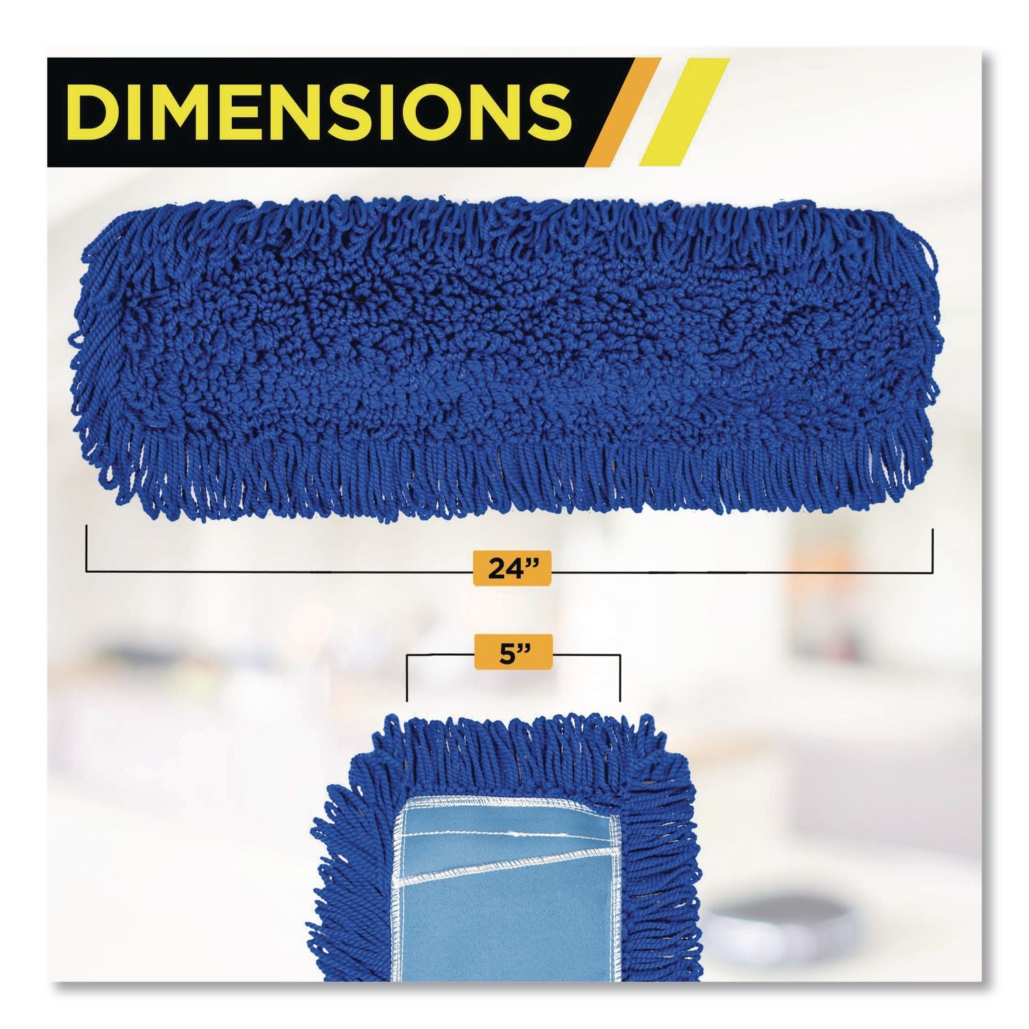 Microfiber Looped Dust Mop Pad Head, 24 X 5, Blue