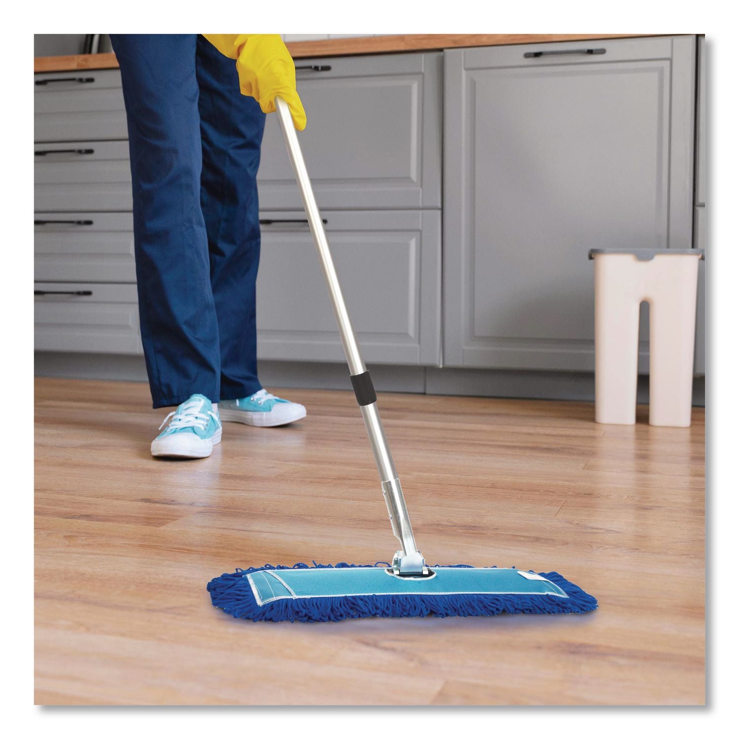 Microfiber Looped Dust Mop Pad Head, 24 X 5, Blue