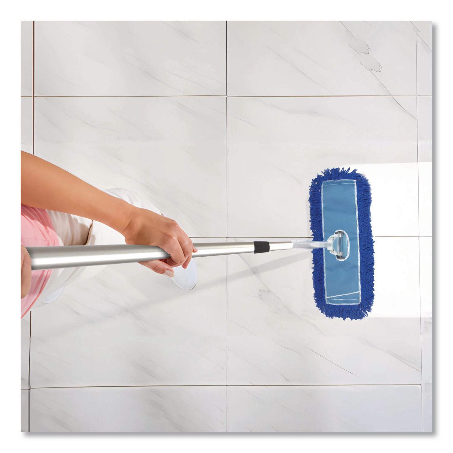 Microfiber Looped Dust Mop Pad Head, 24 X 5, Blue, 3/Pack