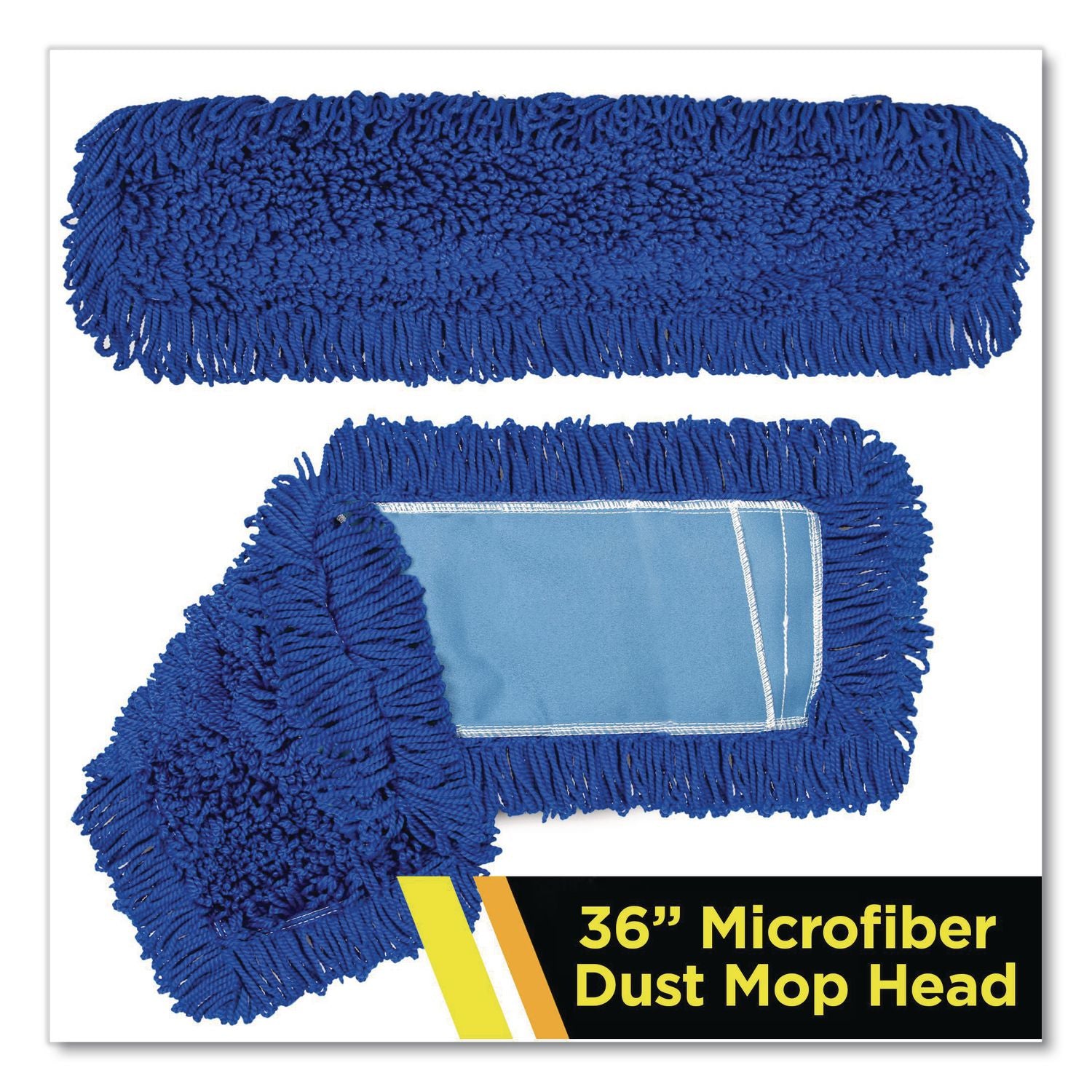 Microfiber Looped Dust Mop Pad Head, 36 X 5, Blue