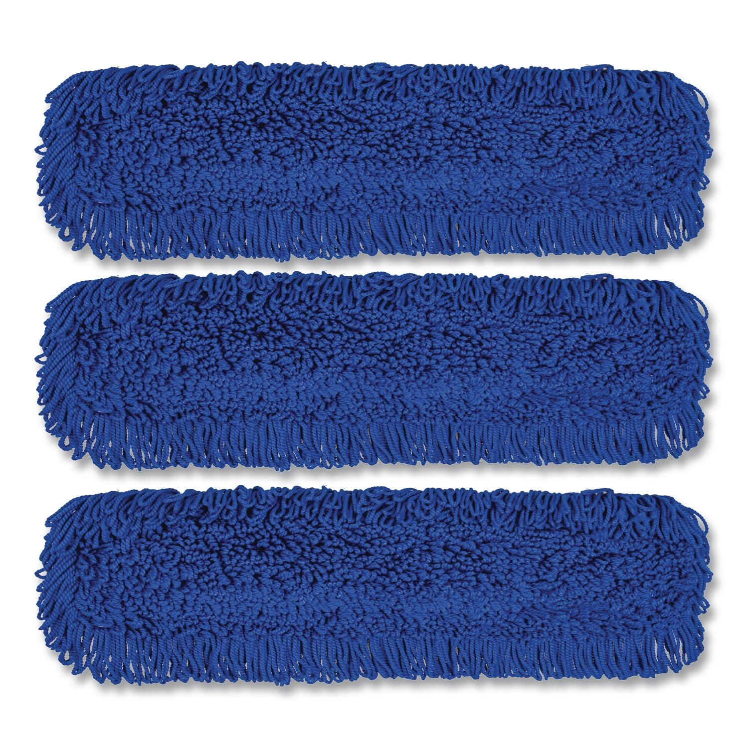Microfiber Looped Dust Mop Pad Head, 36 X 5, Blue, 3/Pack
