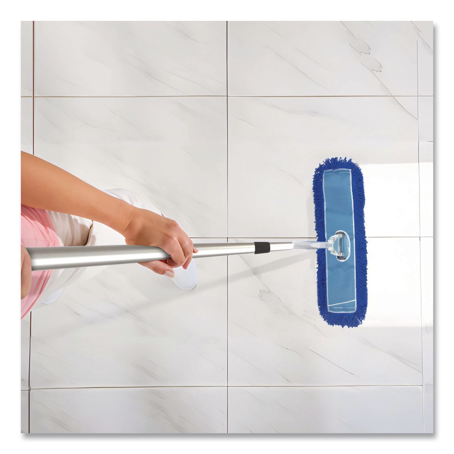 Microfiber Looped Dust Mop Pad Head, 36 X 5, Blue, 3/Pack