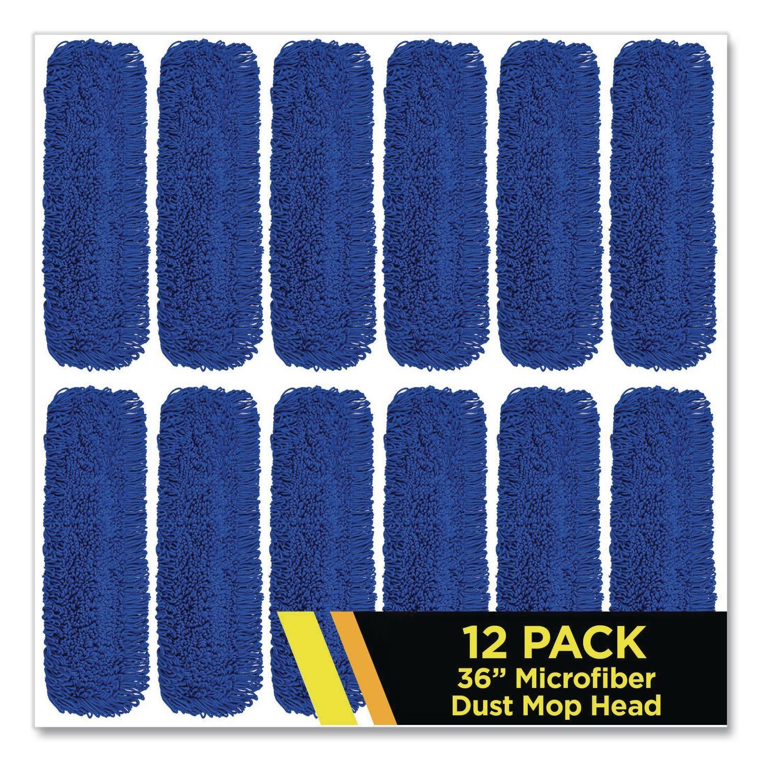 Microfiber Looped Dust Mop Pad Head, 36 X 5, Blue, 12/Carton