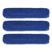 Microfiber Looped Dust Mop Pad Head, 48 X 5, Blue, 3/Pack