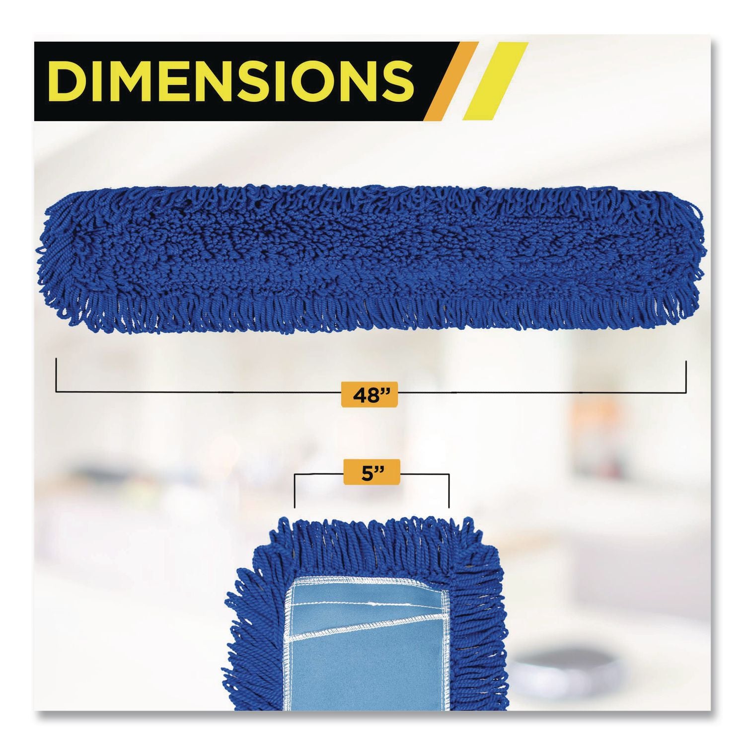 Microfiber Looped Dust Mop Pad Head, 48 X 5, Blue, 3/Pack