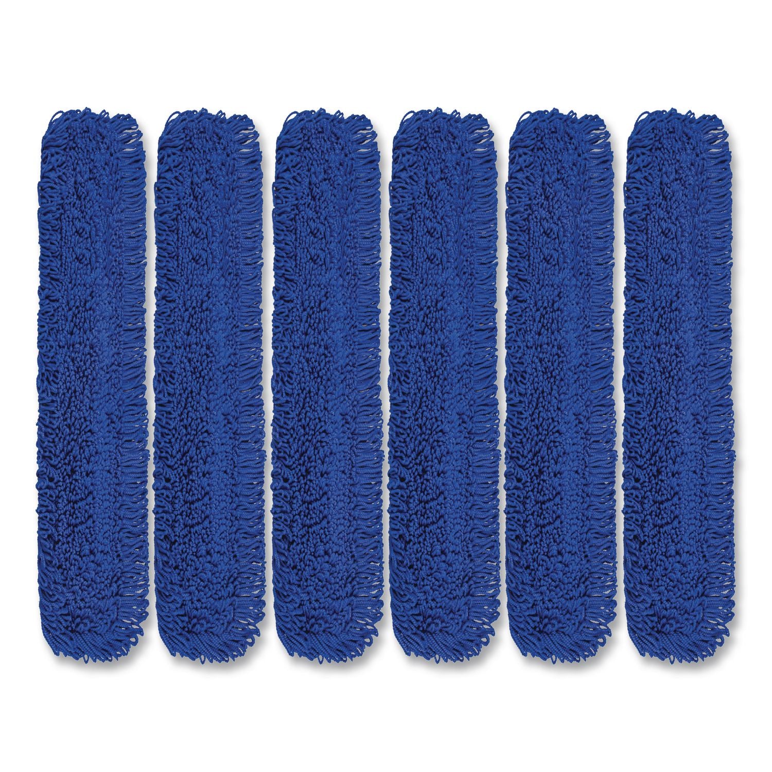 Microfiber Looped Dust Mop Pad Head, 48 X 5, Blue, 6/Pack