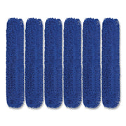 Microfiber Looped Dust Mop Pad Head, 48 X 5, Blue, 6/Pack