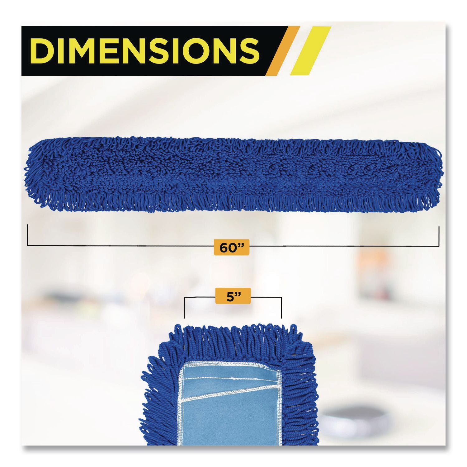Microfiber Looped Dust Mop Pad Head, 60 X 5, Blue