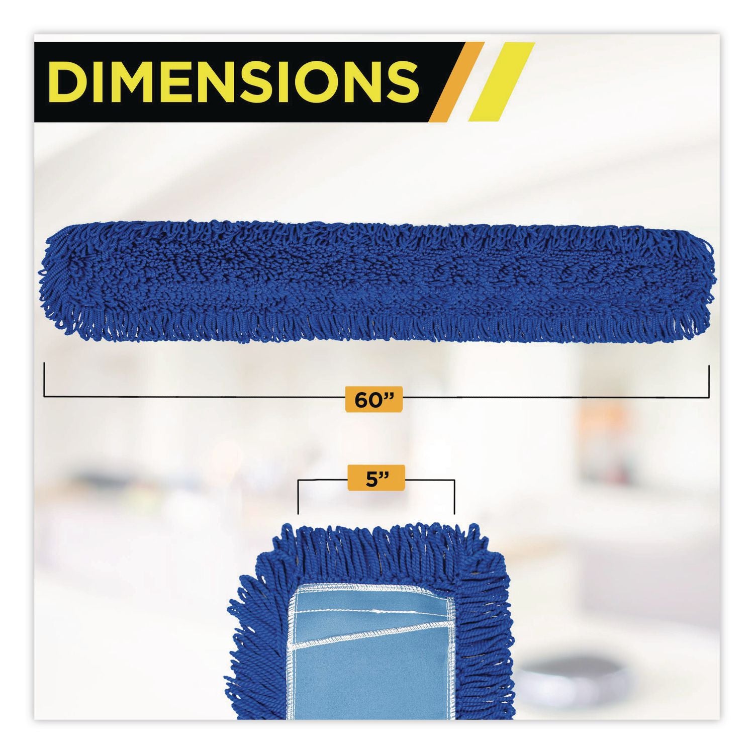 Microfiber Looped Dust Mop Pad Head, 60 X 5, Blue, 3/Pack