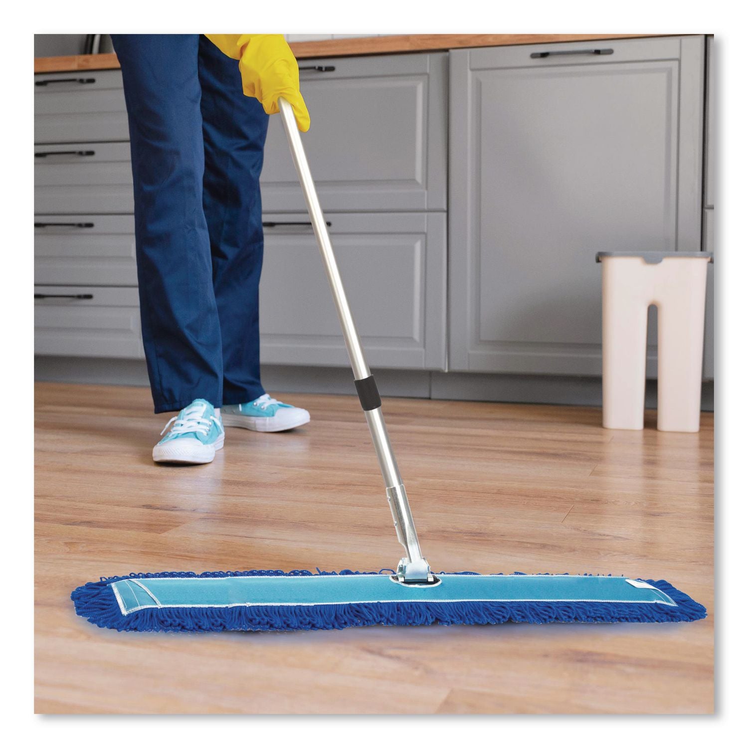 Microfiber Looped Dust Mop Pad Head, 60 X 5, Blue, 3/Pack