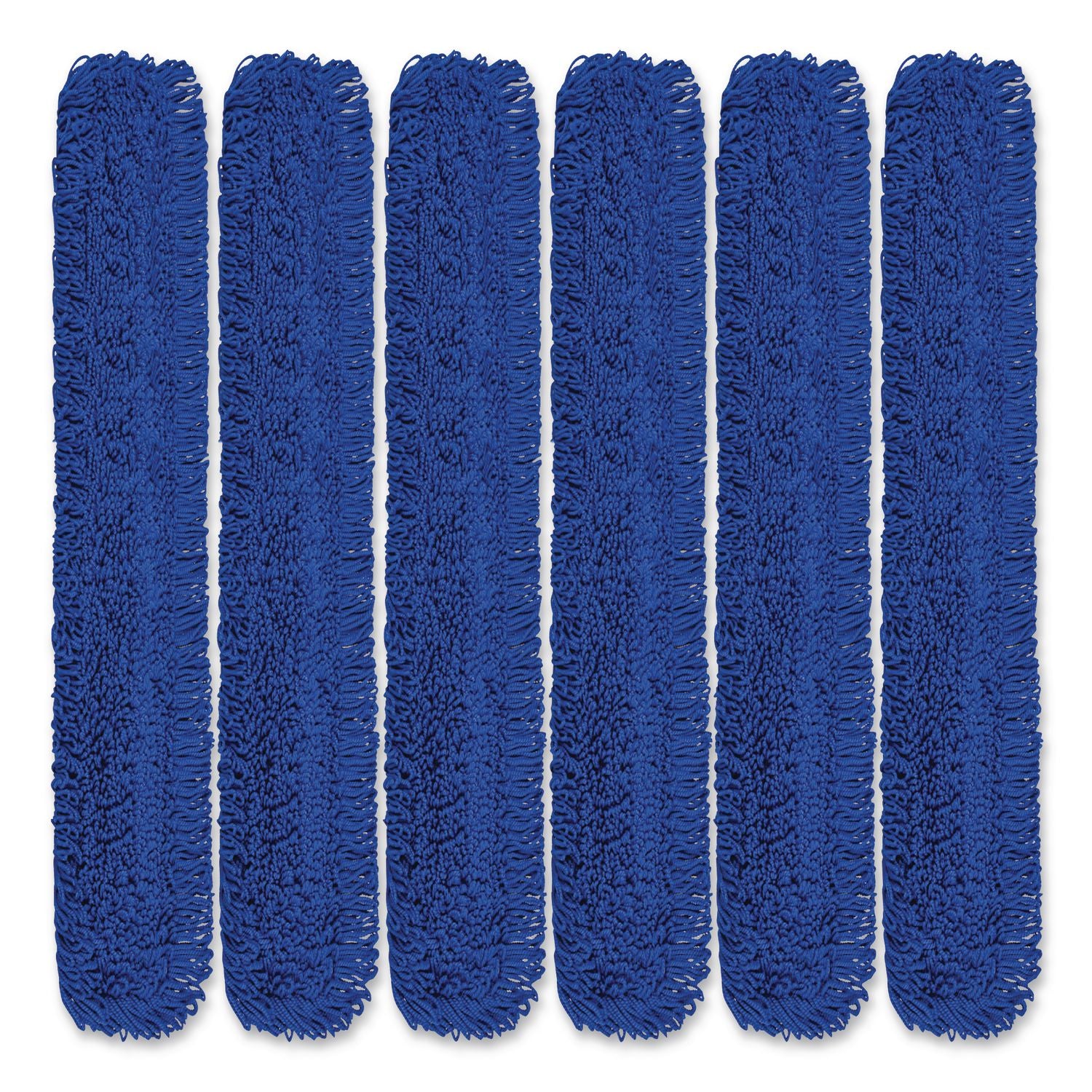 Microfiber Looped Dust Mop Pad Head, 60 X 5, Blue, 6/Pack