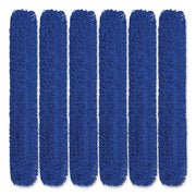 Microfiber Looped Dust Mop Pad Head, 60 X 5, Blue, 6/Pack