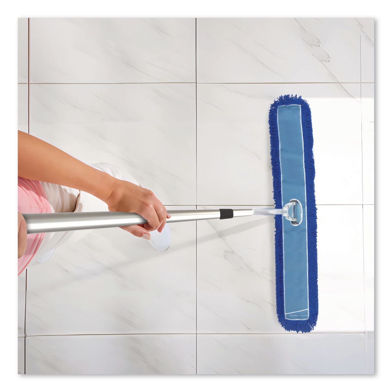 Microfiber Looped Dust Mop Pad Head, 60 X 5, Blue, 6/Pack