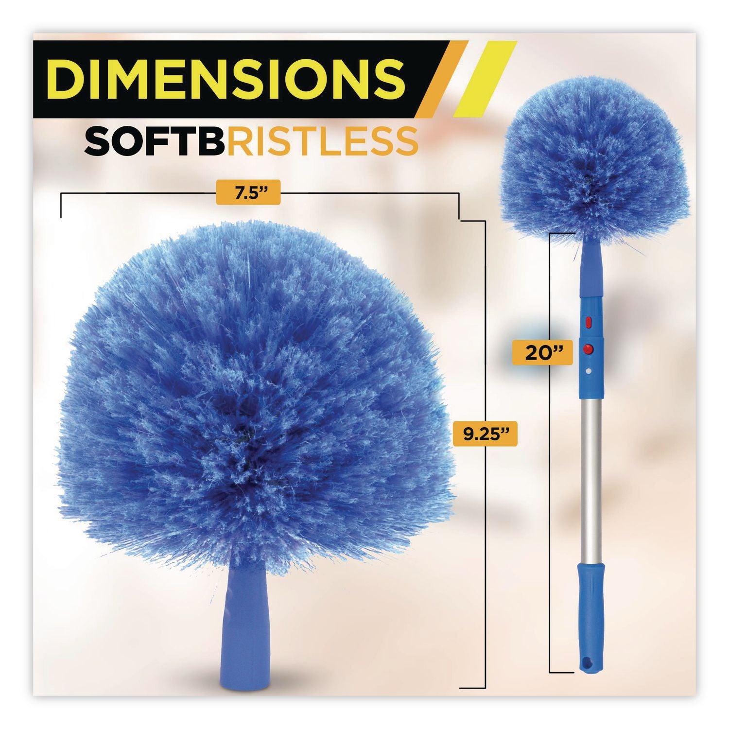 Cobweb/Corner Duster Brush With 20" Pole, 3/Kit