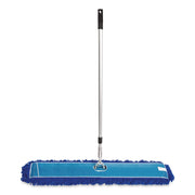 All-In-One Microfiber Dust Mop Set With Telescopic Handle, 48 X 5, Blue Microfiber Head, 40" To 72" Silver Aluminum Handle