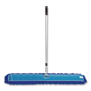 All-In-One Microfiber Dust Mop Set With Telescopic Handle, 60 X 5, Blue Microfiber Head, 40" To 72" Silver Aluminum Handle