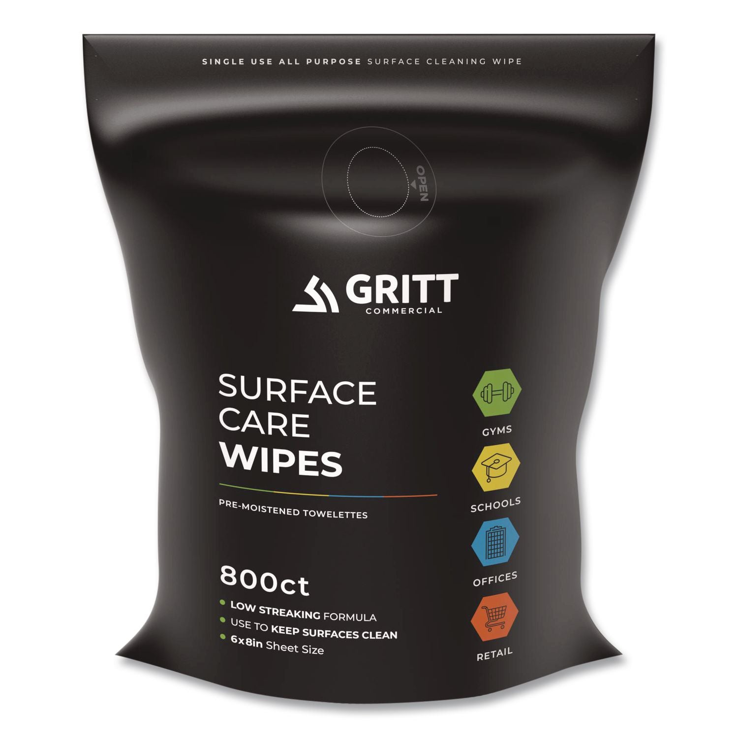 Surface Care Wipes, 1-Ply, 6 X 8, Fresh, White, 800/Pack, 4 Packs/Carton