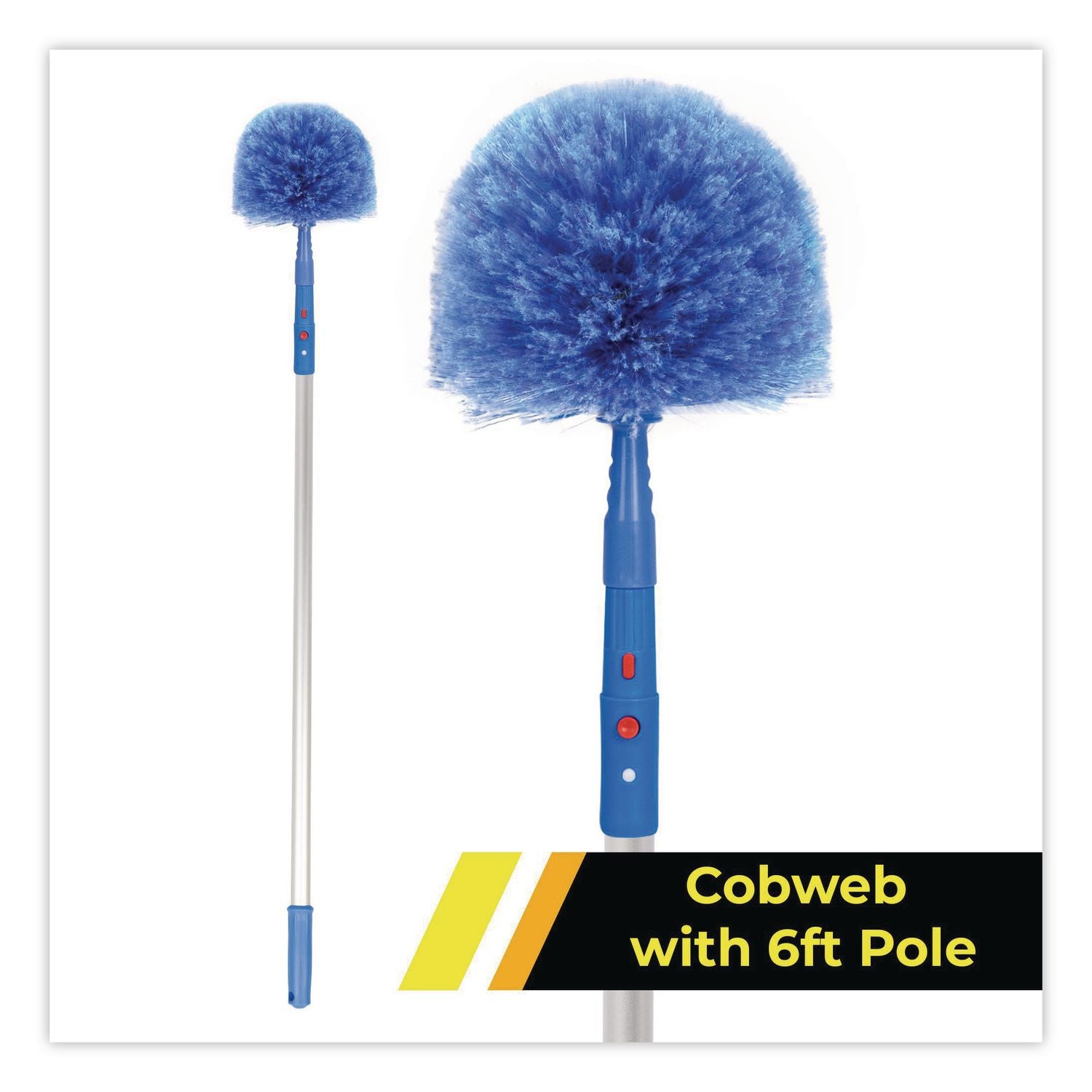 Cobweb/Corner Duster Brush With Telescopic Pole, 3 Ft To 6 Ft Handle