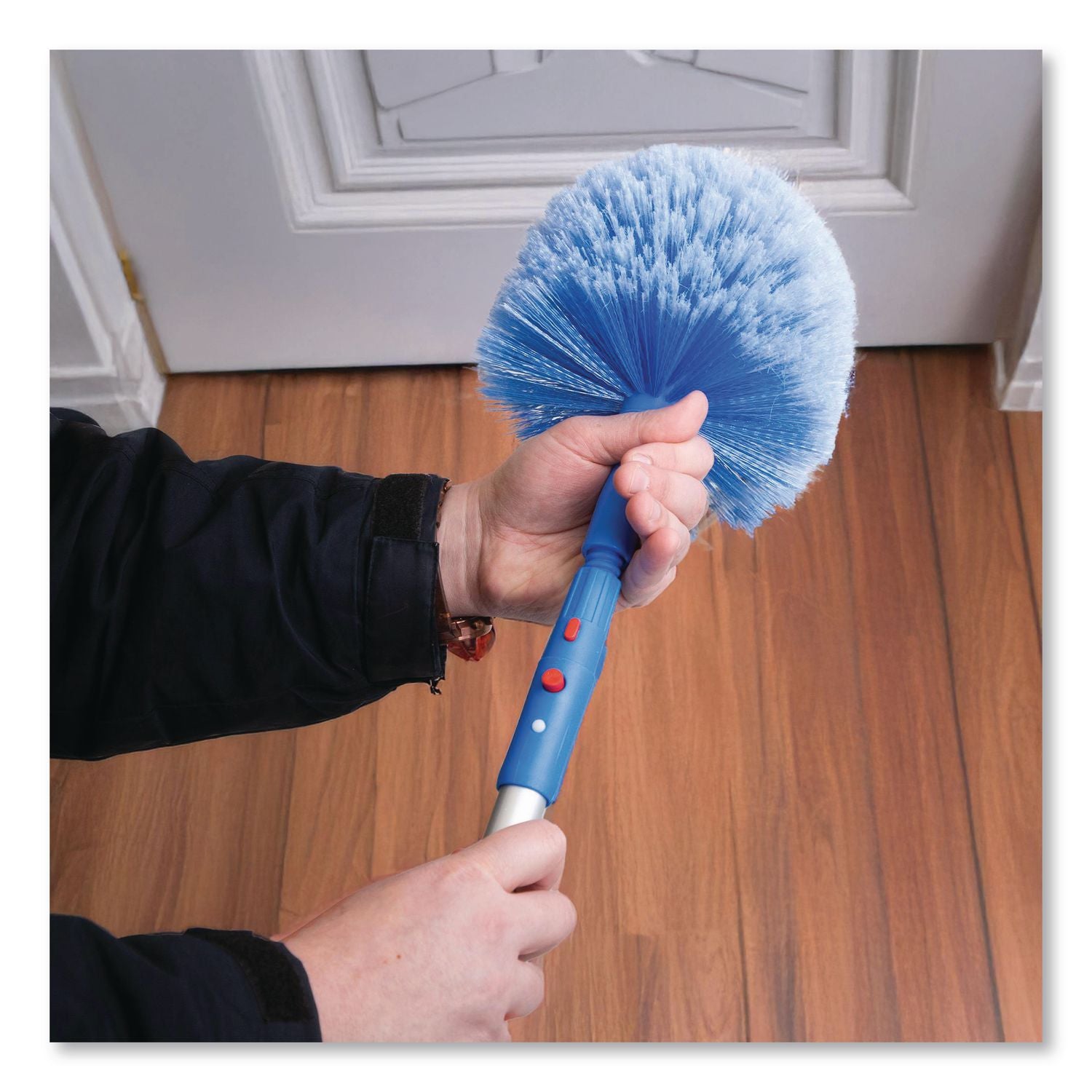 Cobweb/Corner Duster Brush With Telescopic Pole, 3 Ft To 6 Ft Handle