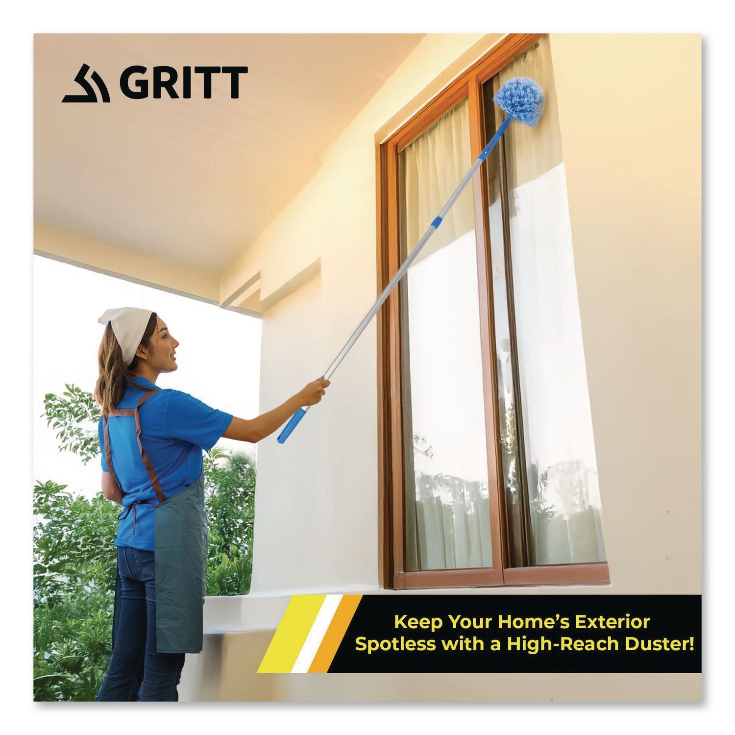 Cobweb/Corner Duster Brush With Telescopic Pole, 3 Ft To 6 Ft Handle, 2/Kit