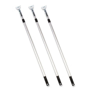 72" Aluminum Telescopic Dust Mop Handle, 1" Dia X 42" To 72", Silver, 3/Pack