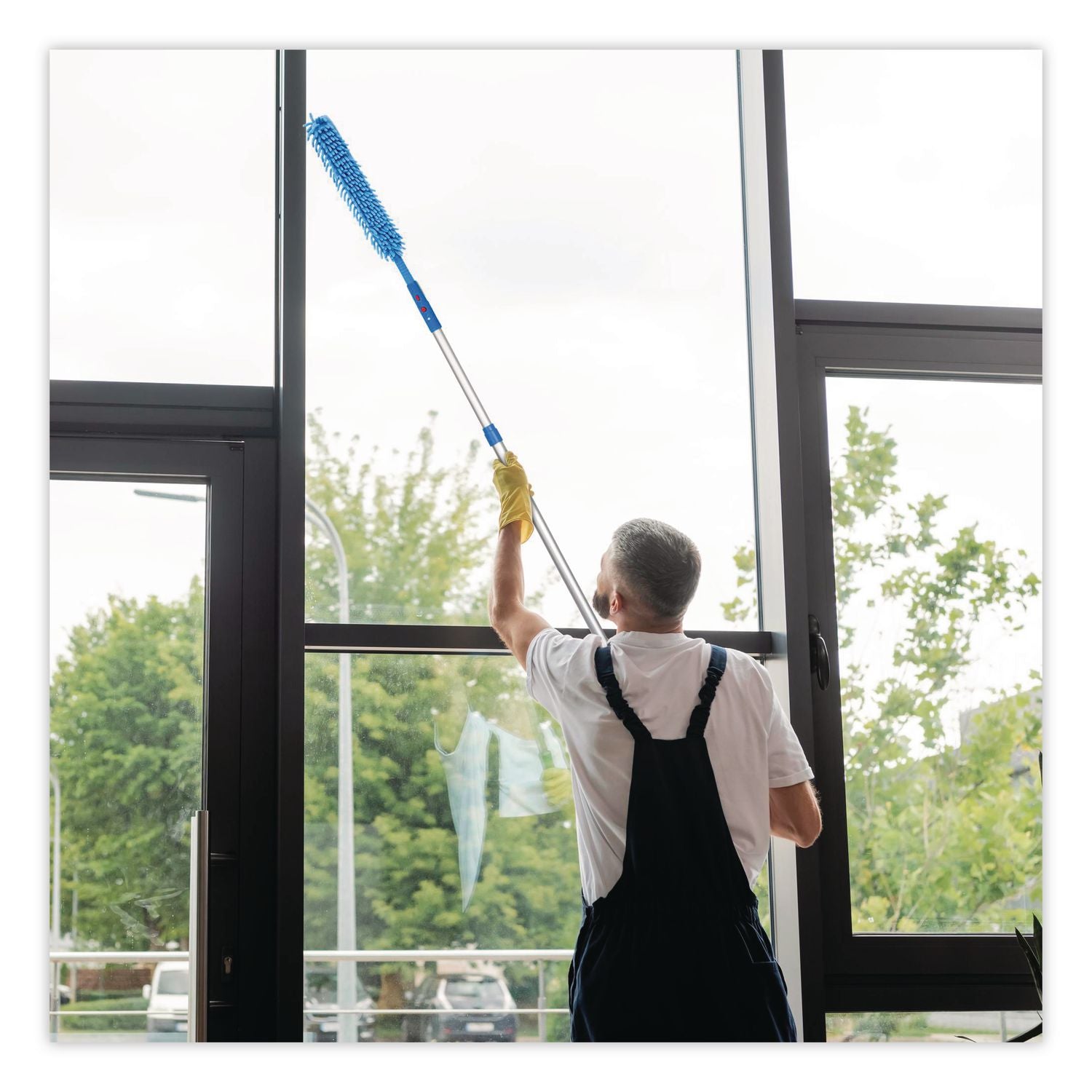 Flexible Wand Duster With Microfiber And Chenille Sleeve And 6 Ft Telescopic Pole