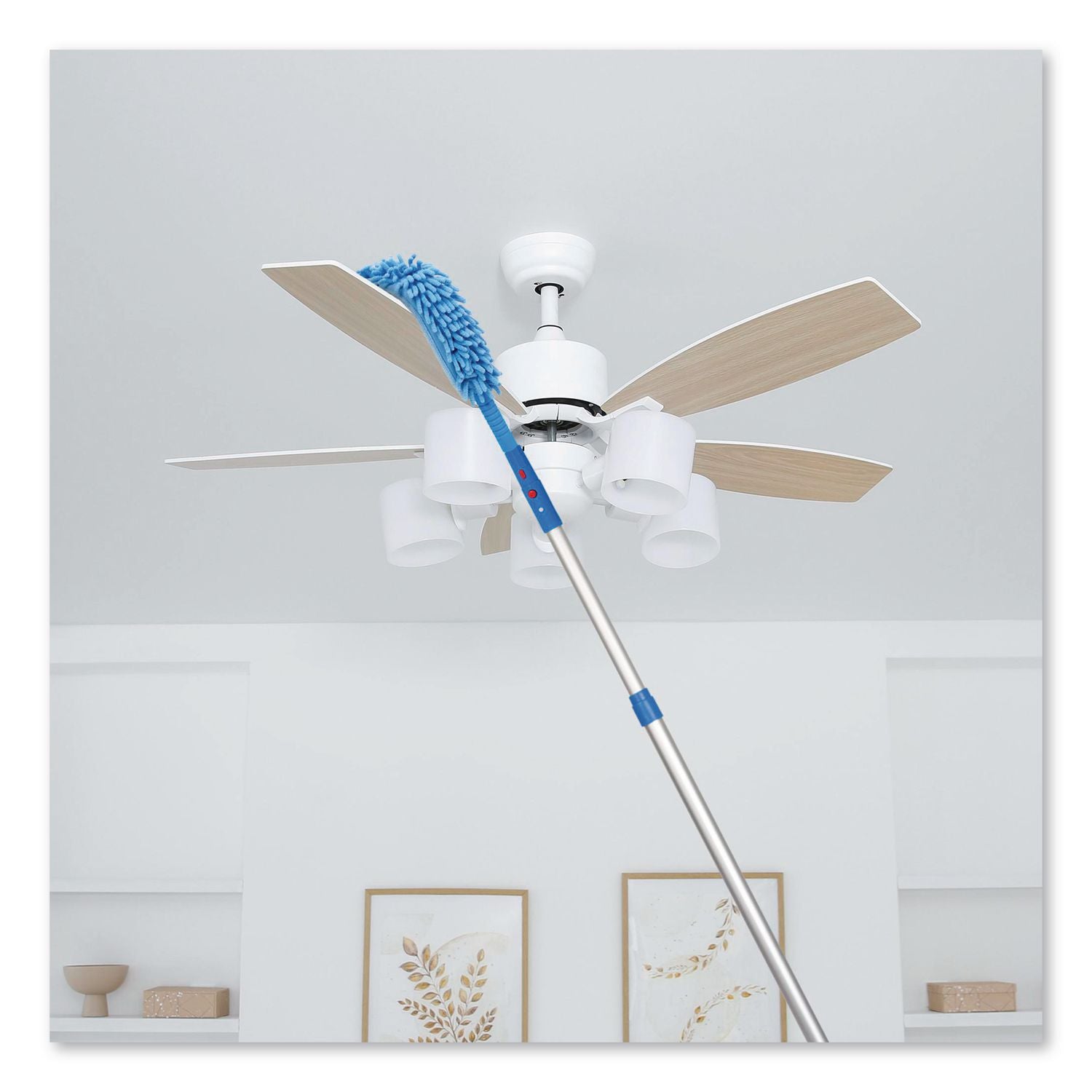 Flexible Wand Duster With Microfiber And Chenille Sleeve And 6 Ft Telescopic Pole, 2/Kit