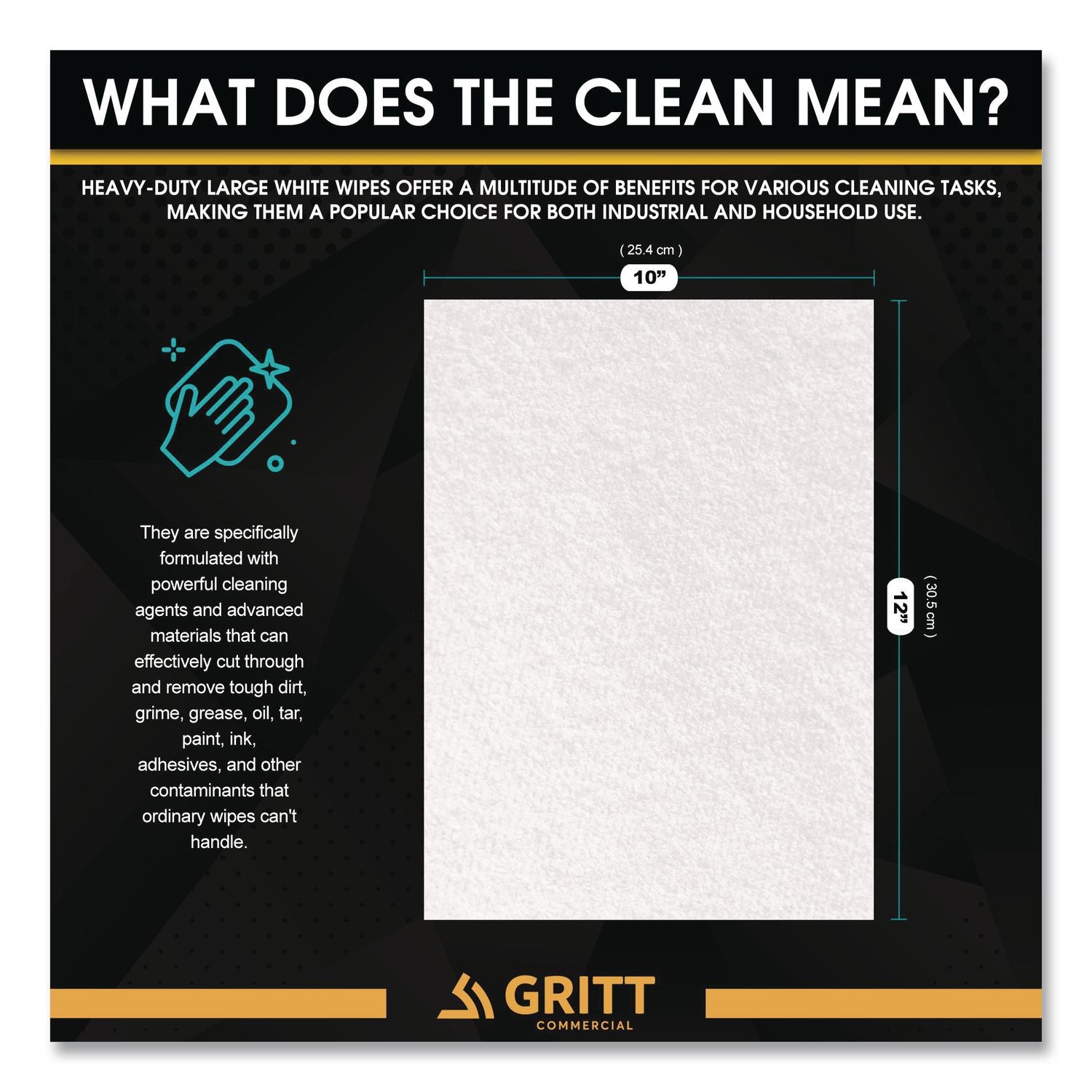 Heavy-Duty Cleaning Wipes, 10 X 12, Citrus, White, 300/Bucket